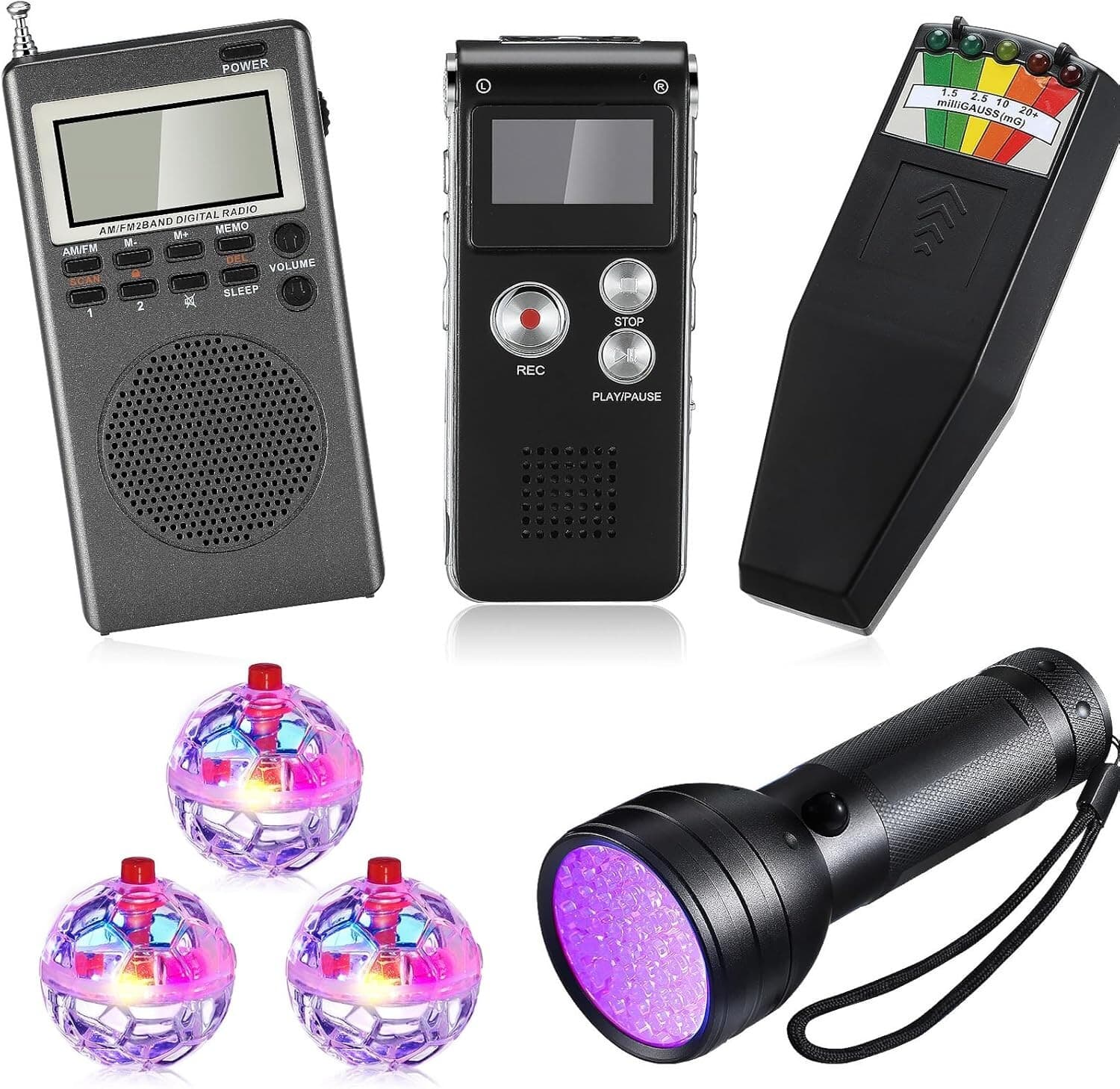 7 Pcs Ghost Hunting Equipment Kit 1 Electromagnetic Paranormal Radiation Detecto