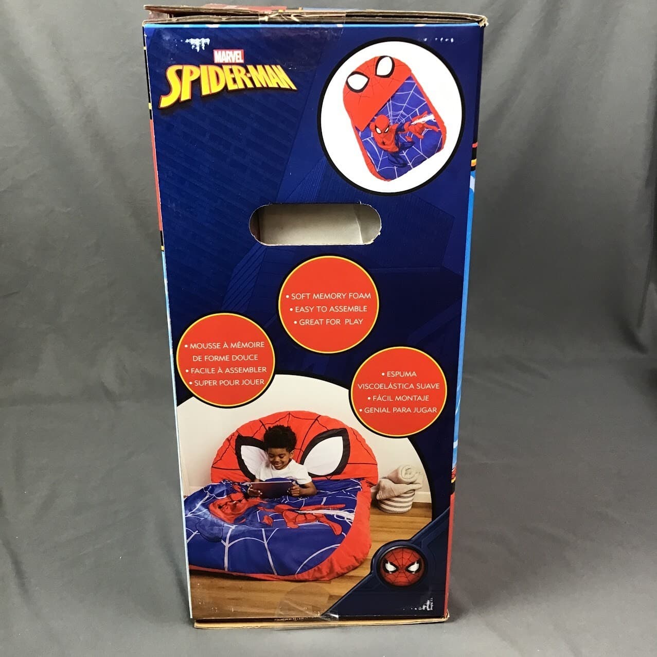 Spiderman Kids Oversized Floor Lounger & Nap Mat – Memory Foam Pillow Chair 2