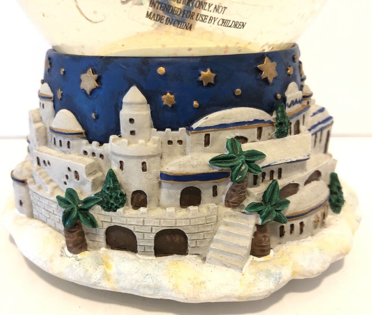 Vintage Judaica Jewish Star Of David Dove Music Box Snow Globe Judaism Jerusalem 4