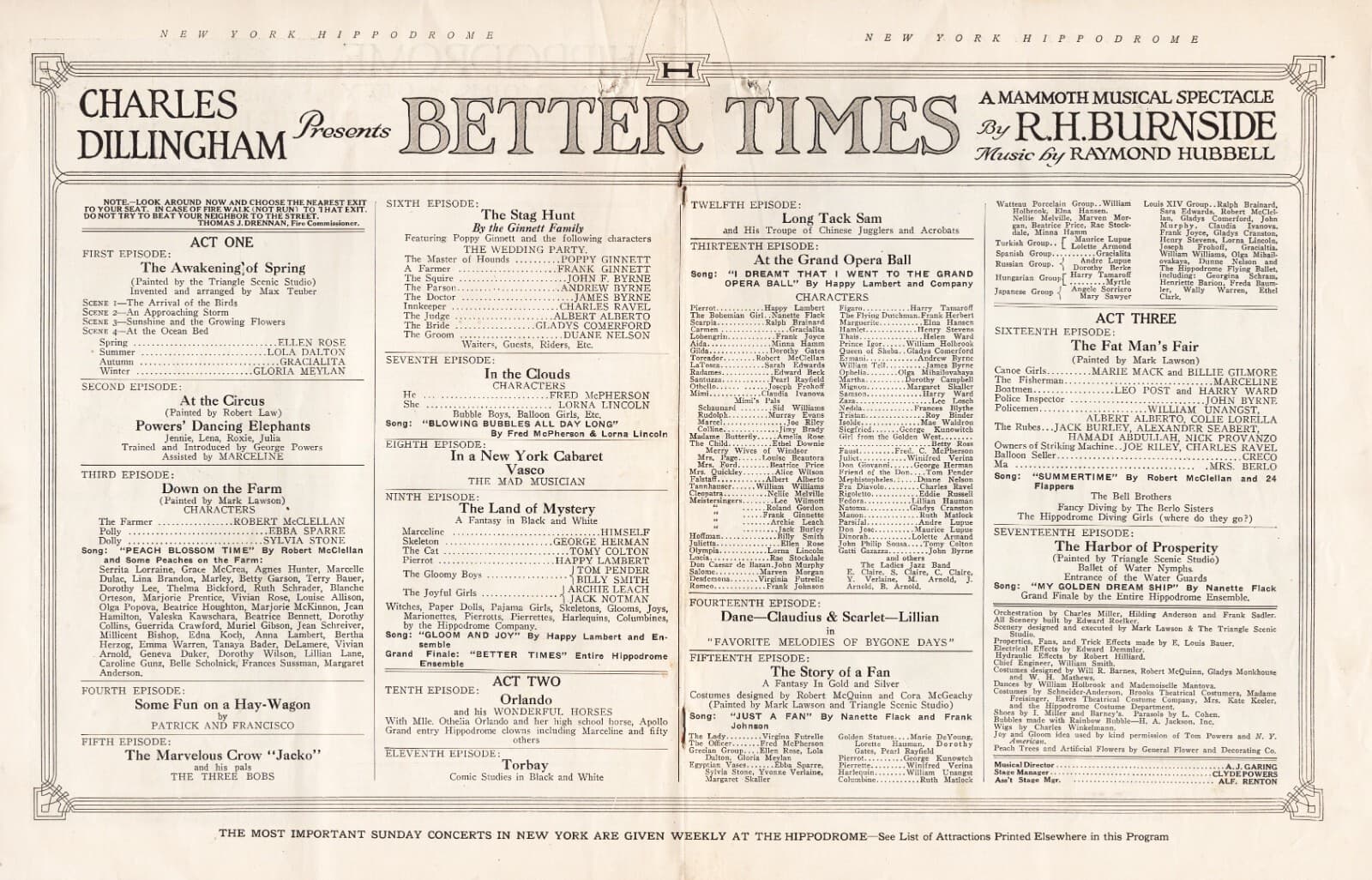 Archie Leach (Cary Grant) "BETTER TIMES" César Giris Art 1922 Hippodrome Program 2