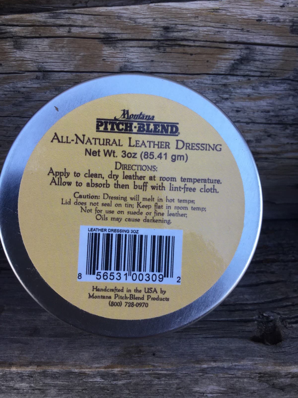 Montana Pitch Blend Leather Dressing 3 oz Tin! Natural Conditioner, Boot Grease 3