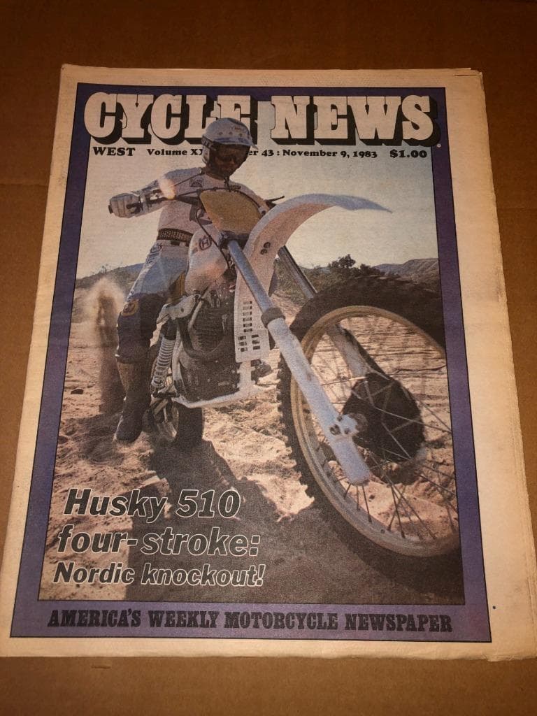 CYCLE NEWS WEST Newspaper Vol XX #43 Nov 1983 vtg mx ahrma motocross motorcycle