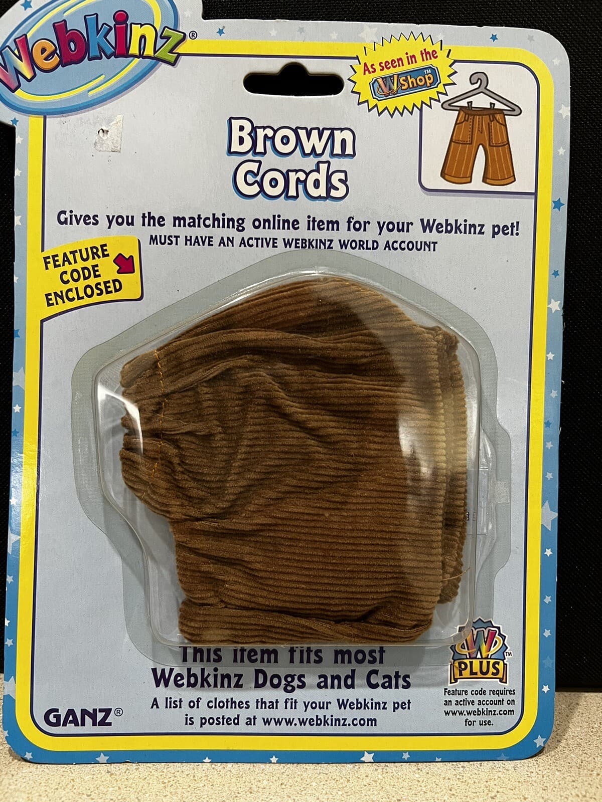 Webkinz Clothing Brown Cords NEW Sealed w/ Code Pants Clothes jeans Plush NWT