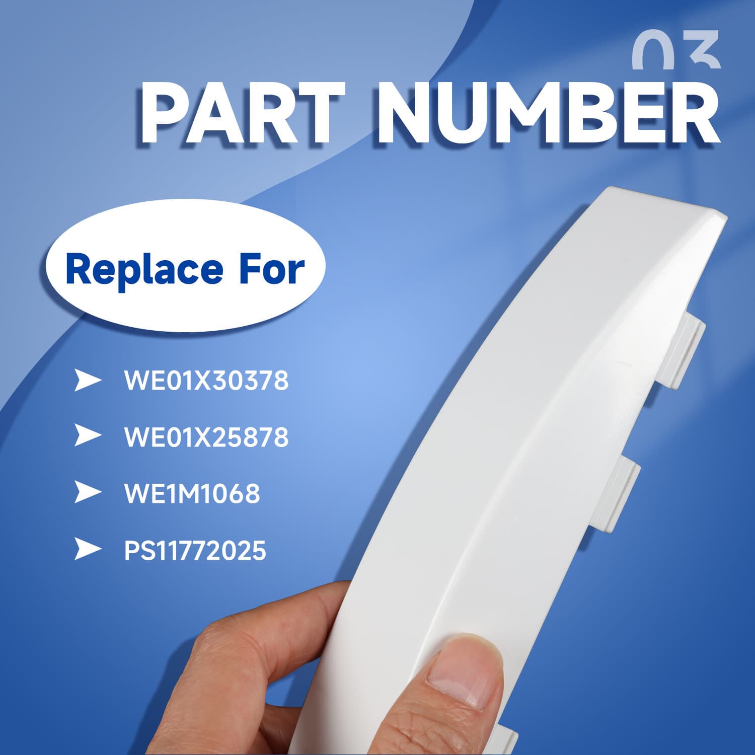 New Dryer Solid Door Handle White For GE Dryer #WE01X30378 #WE1M1068 #PS1177202 4