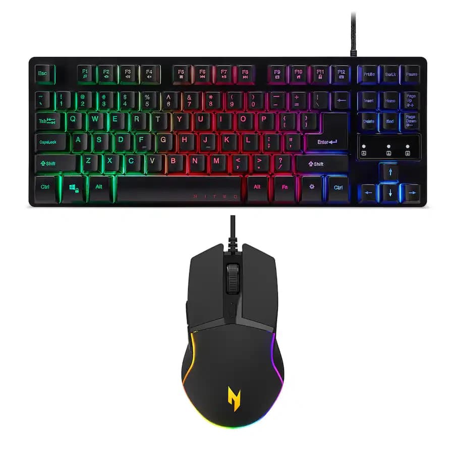 Acer Nitro NAK100 RGB Gaming Keyboard Mouse Combo Set 6400 DPI TKL USB Wired