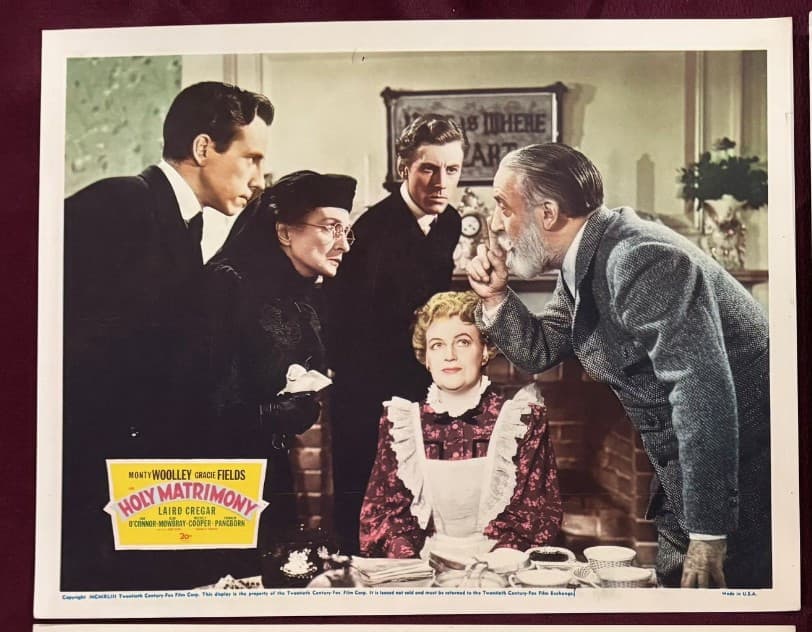 HOLY MATRIMONY LOBBY CARDS (2) 1943 MONTY WOOLLEY GRACIE FIELDS 2