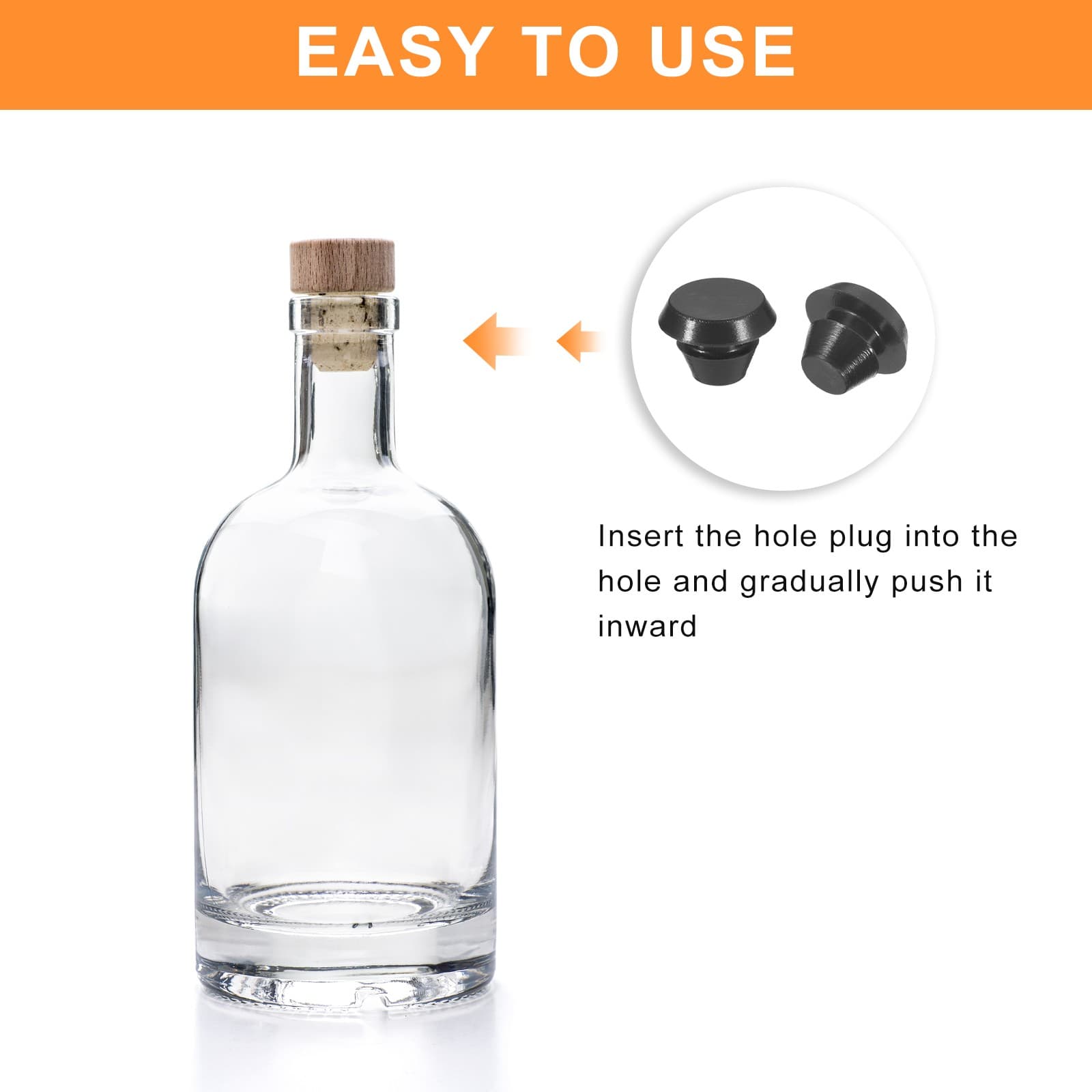 25Pcs Silicone Plugs Rubber Round Hole Plugs for 5-5.5mm Hole Black 5