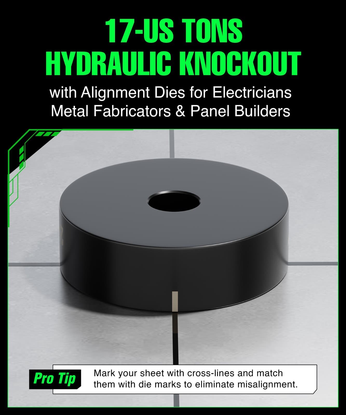 1/2" - 4" Hydraulic KO Set | 15 Ton |  10 Dies | 11-16 Gauge | Staten Tools 5