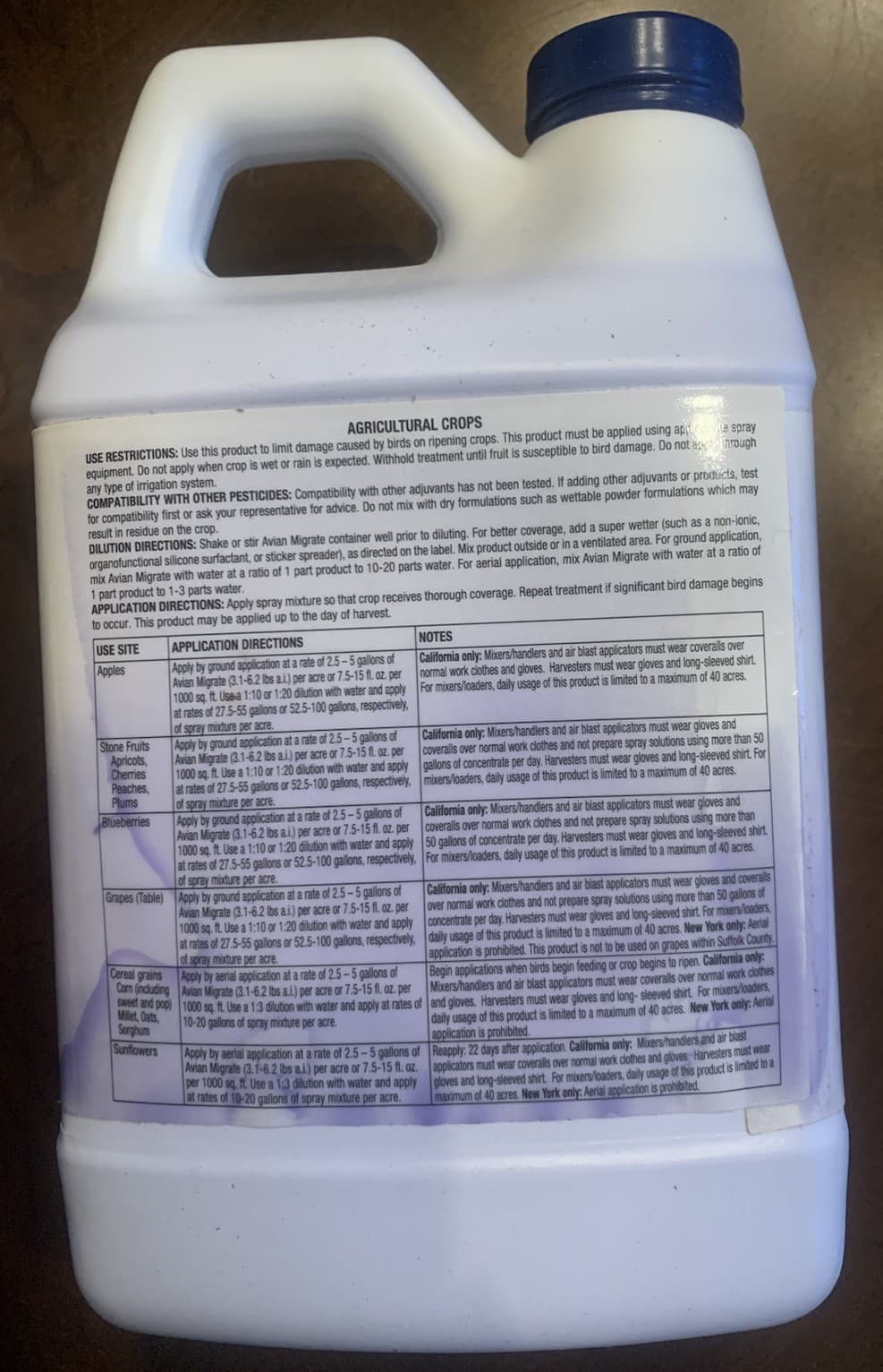 Avian Migrate Goose & Bird Repellent Concentrate 1/2 Gallon Sealed 3