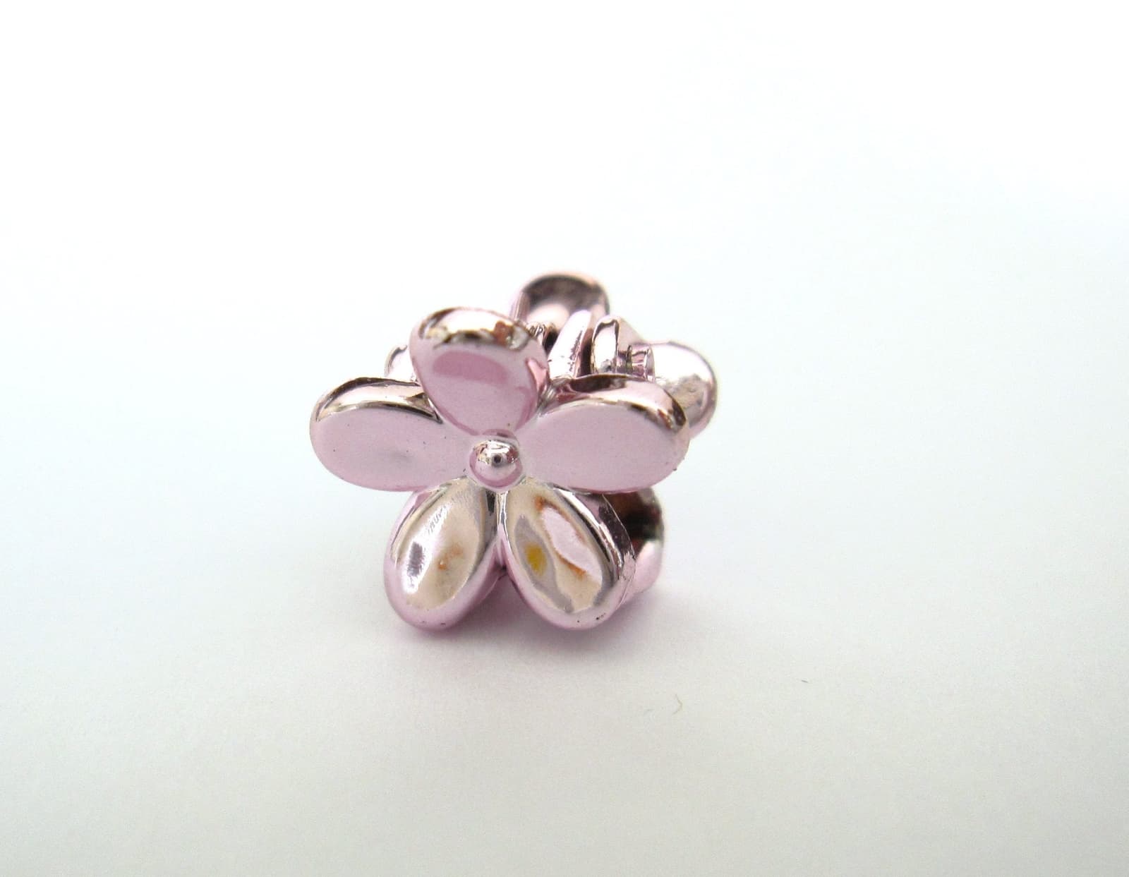 Micro mini extra tiny metalic colored flower acrylic hair claw clip 4