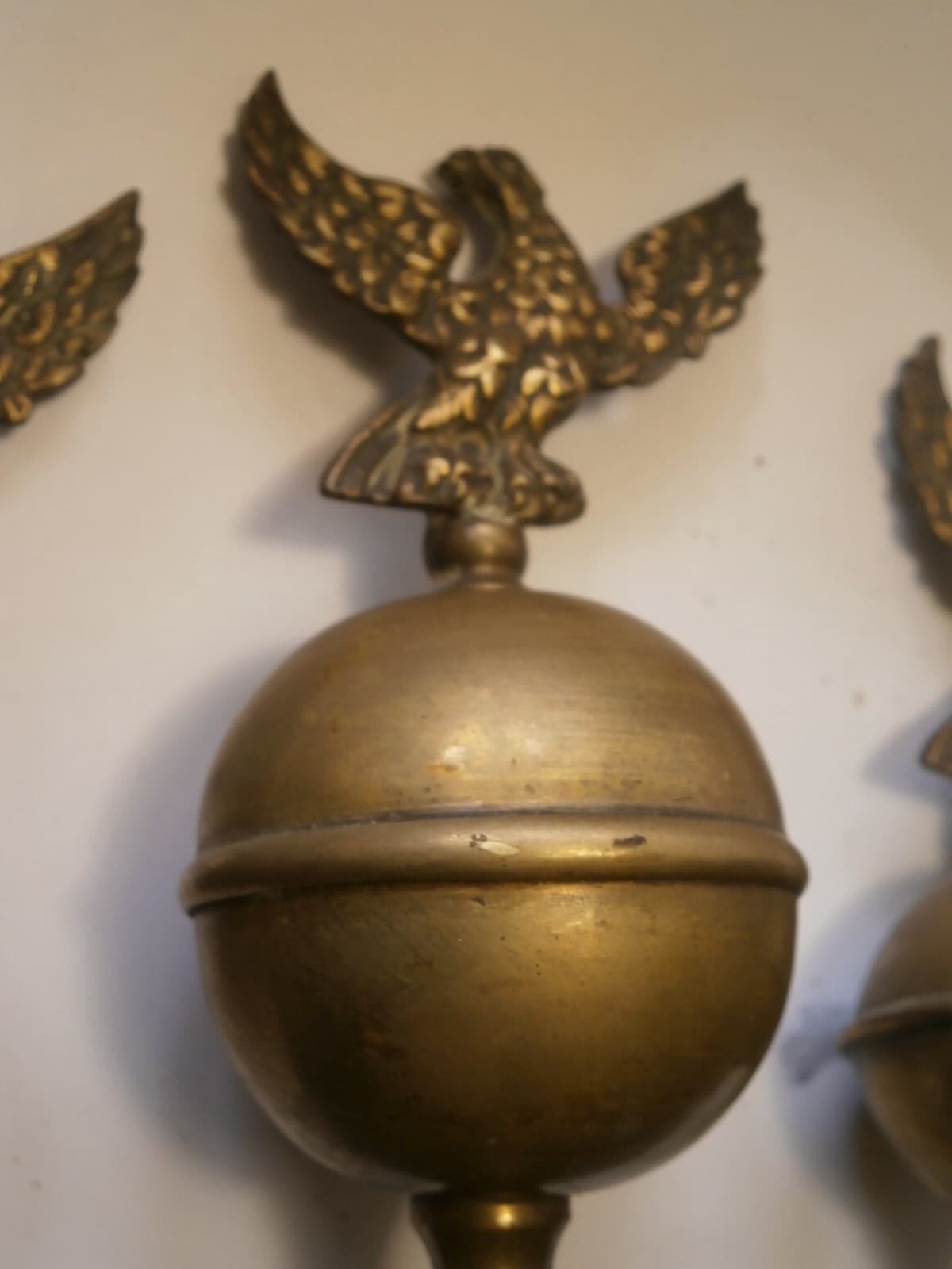 3 antique longcase grandfather clock finials  3