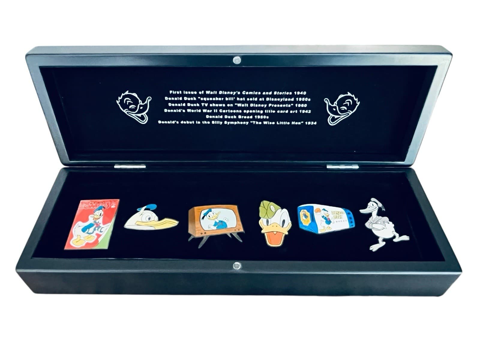 Disney Donald Duck Lot 70th Birthday Special Edition Pins Box & Pewter Box Set 2