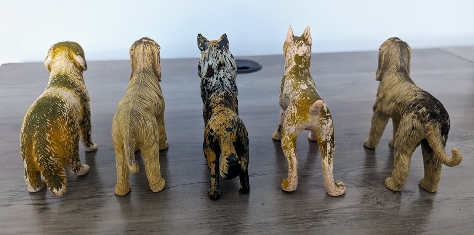 5 Rubber Toy Dogs Imperial Toys VTG 1974 Collie Boxer Afghan Hound Saint Bernard 4