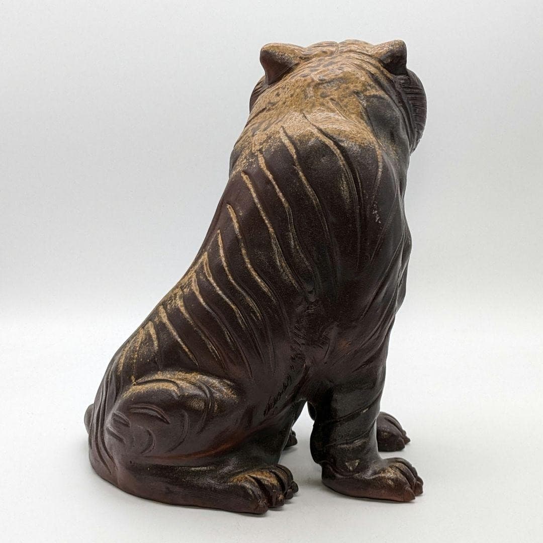 Hidehide Yoshinobu Bizen Ware Tiger Figurine Ceramic Ornament Lucky Charm Japan 5