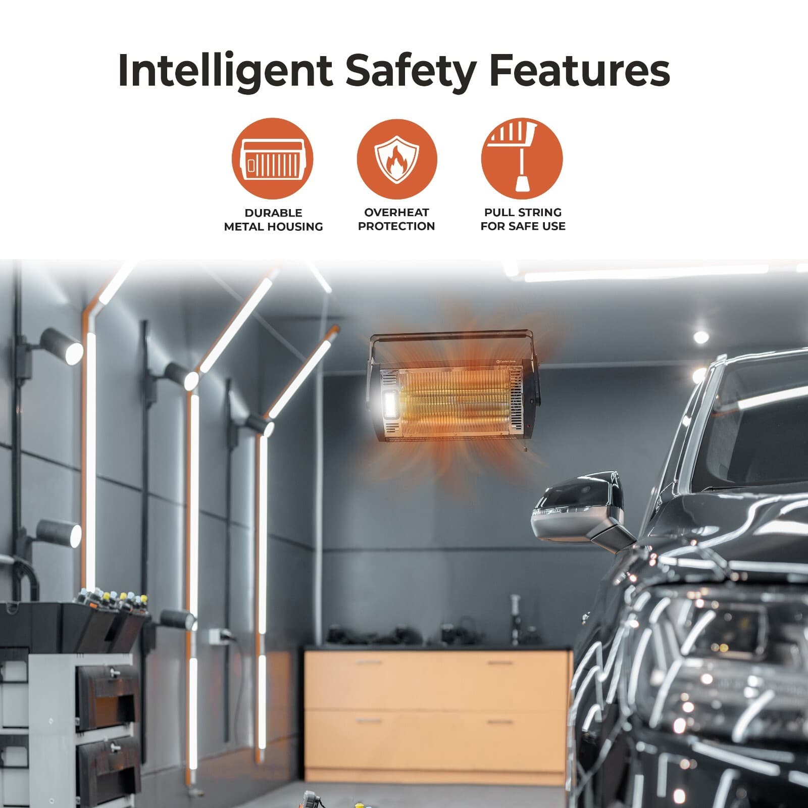 Comfort Zone Ceiling Mounted Dual Quartz Radiant Heater (Hardware Included) 2