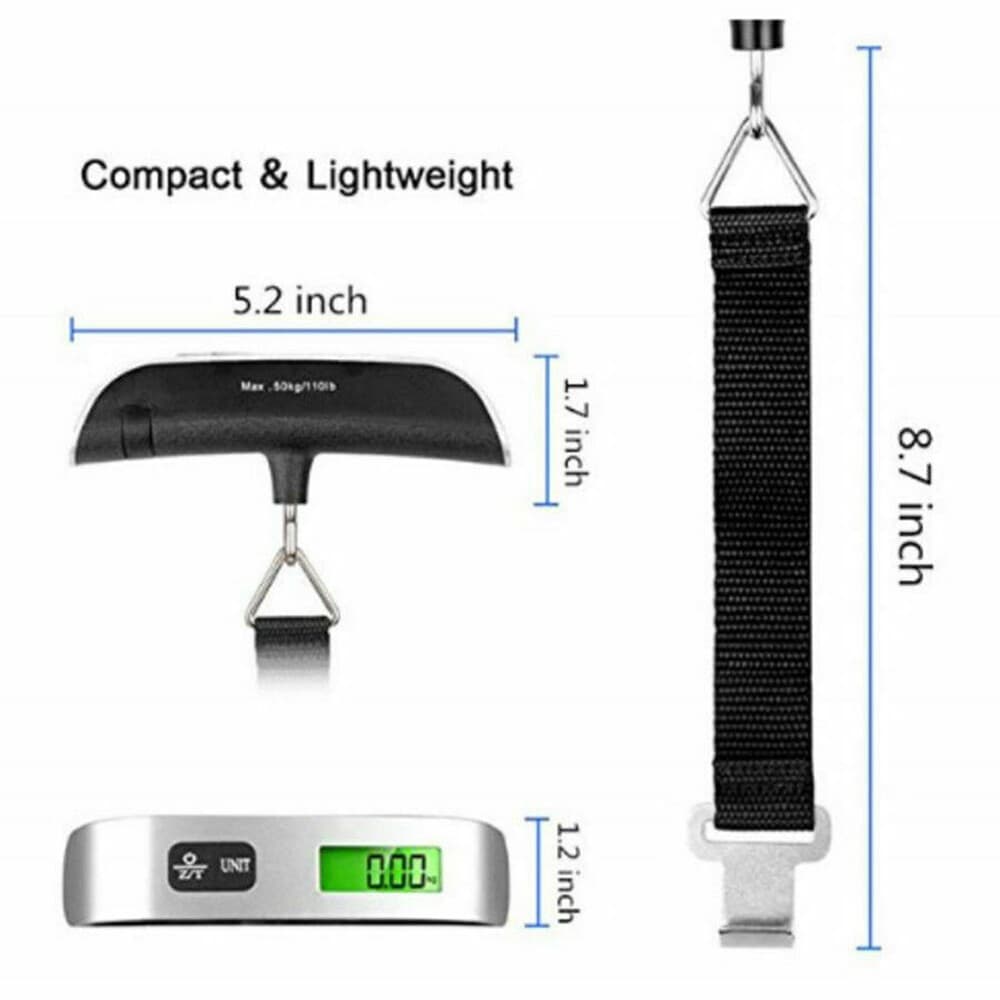 Portable Travel LCD Digital Hanging Luggage Scale Electronic Weight 110/0.02 LBS 6