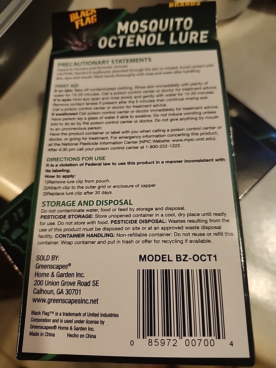 Lot of 2 Brand New Black Flag Mosquito Octenol Lures - Model BZ-OCT1 . 2