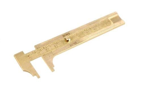 3" 80mm Brass Sliding Vernier Caliper Gauge Measuring Scale Ruler SAE & Metric 2