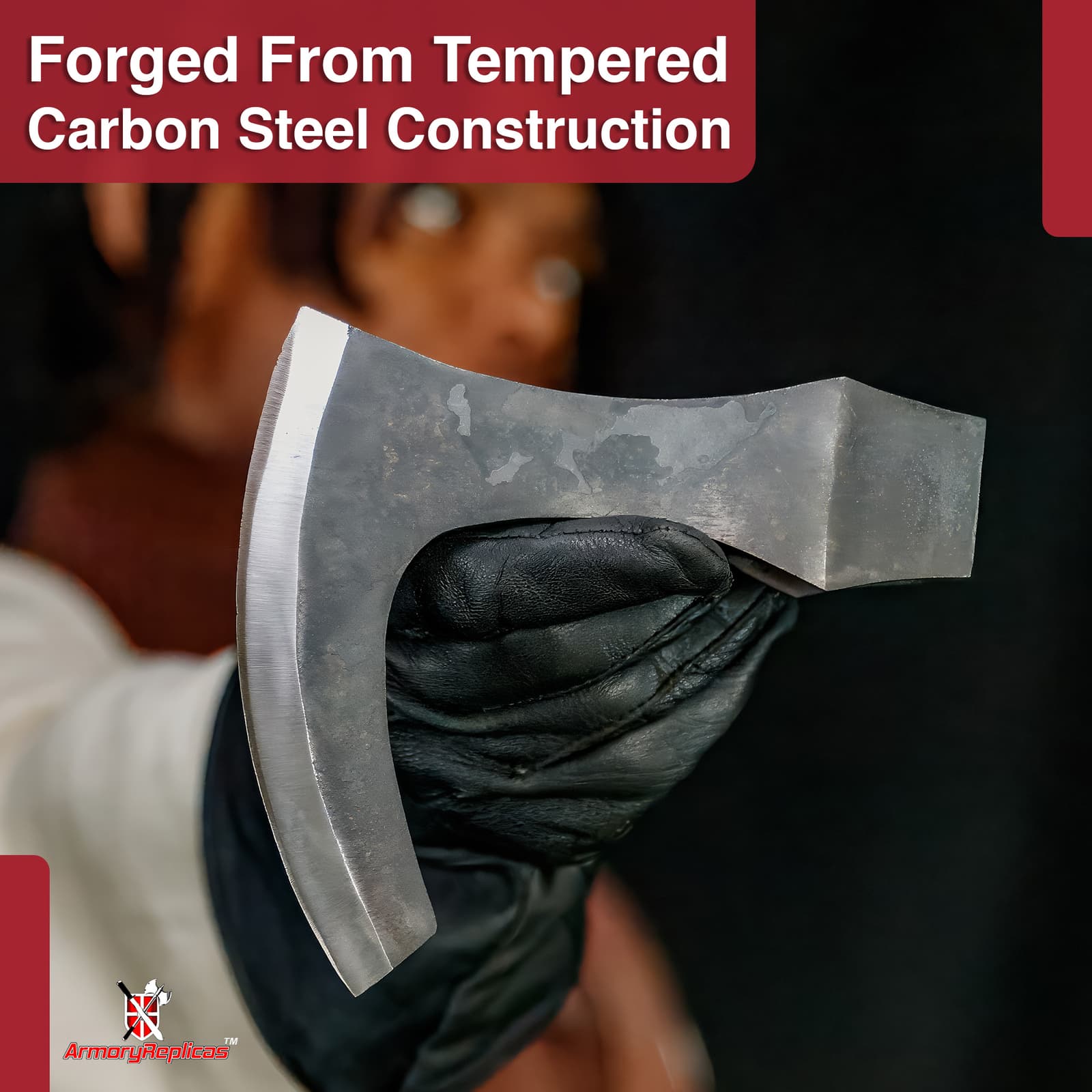 Tempered Carbon Steel Axe Head Historical Replica Design  for Collector Use 6