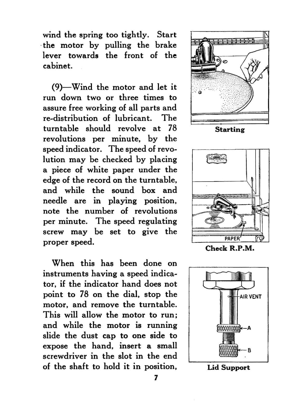 VICTROLA Spring Motor Type Setting-up Operation & Care MANUAL 1924 (15pg) 5