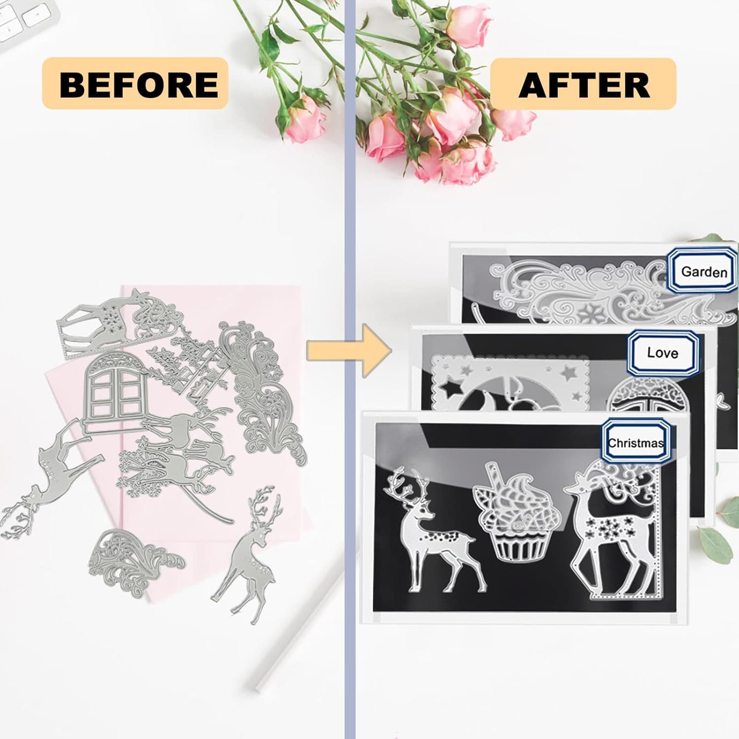 40 Pcs Die Storage Pockets and Magnet, 0.5Mm Thickness Magnetic Sheets for Die S 4