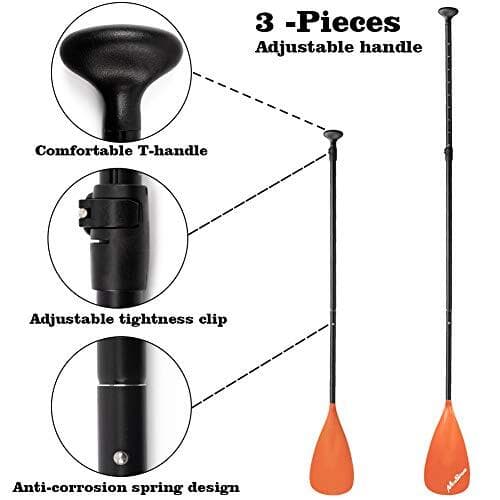 SUP PADDLES Adjustable Stand-Up Paddle Oars for Paddleboard Orange 3-Pc  6