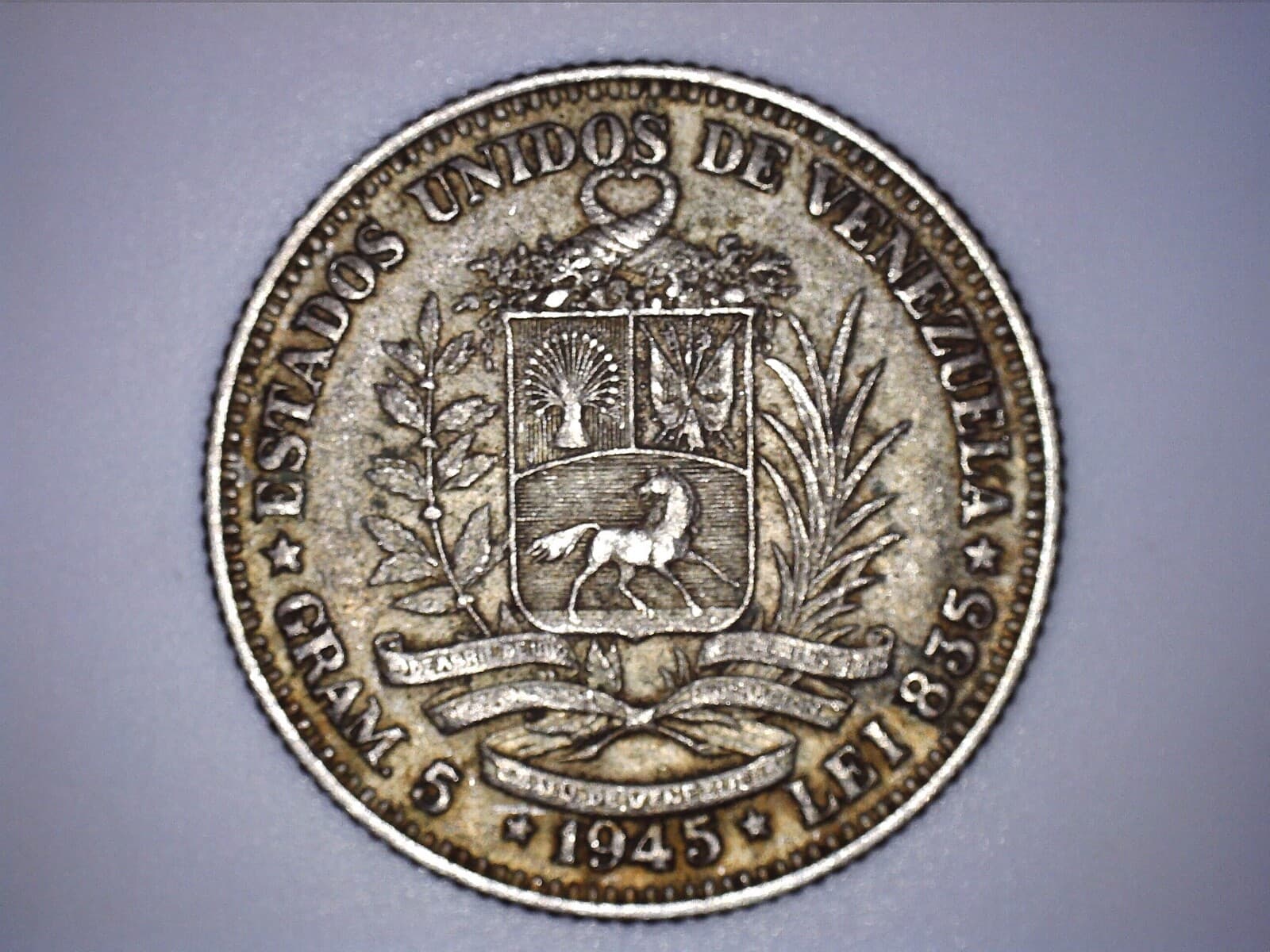 1945 Venezuela 1 Bolivar 4