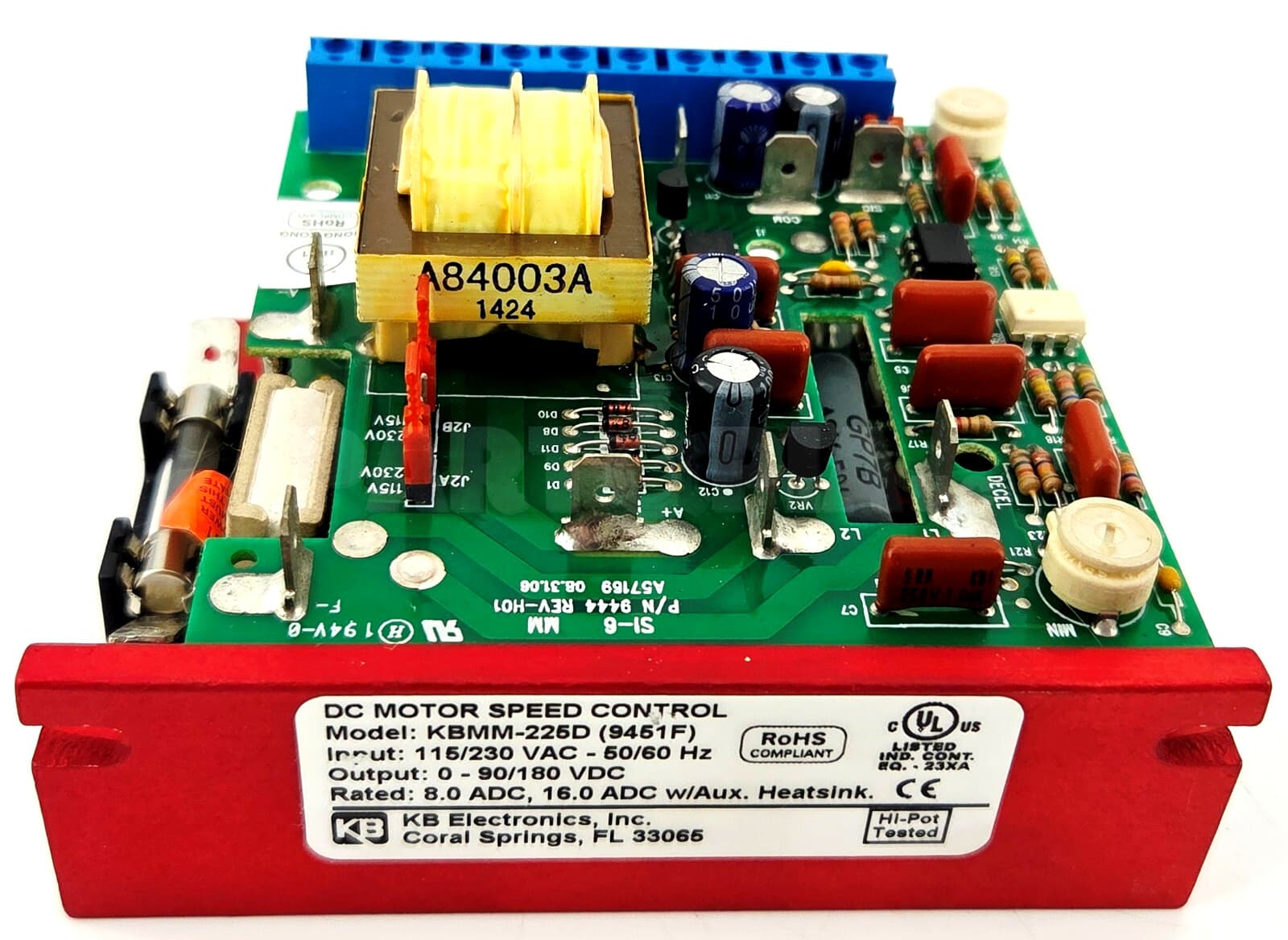 KB Electronics KBMM-225D (9451F) DC Motor Speed Control, Input: 115/230 VAC 2
