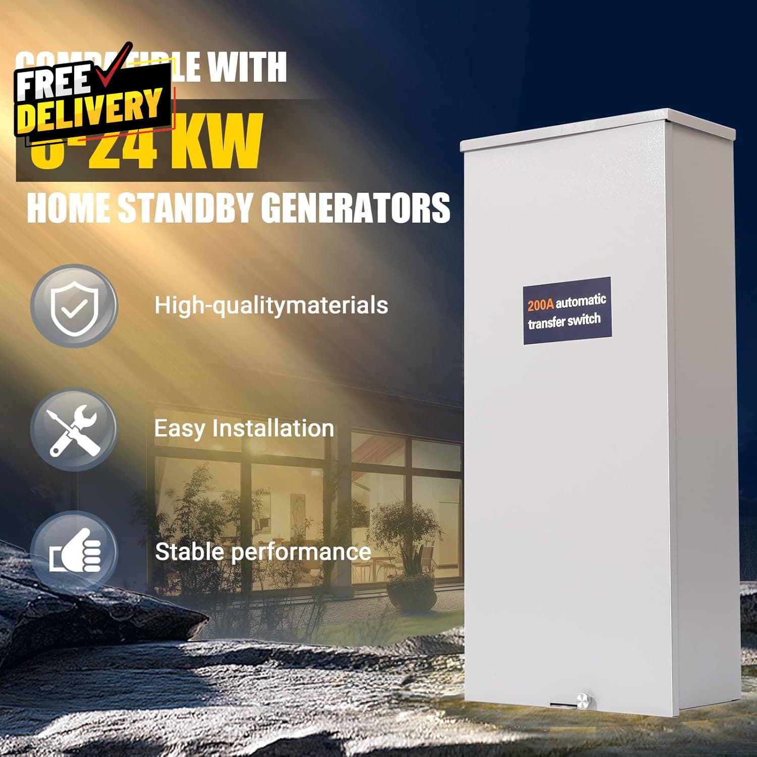 200 Amp Automatic Transfer Switch W/Power Management Replacement for Generac.... 4