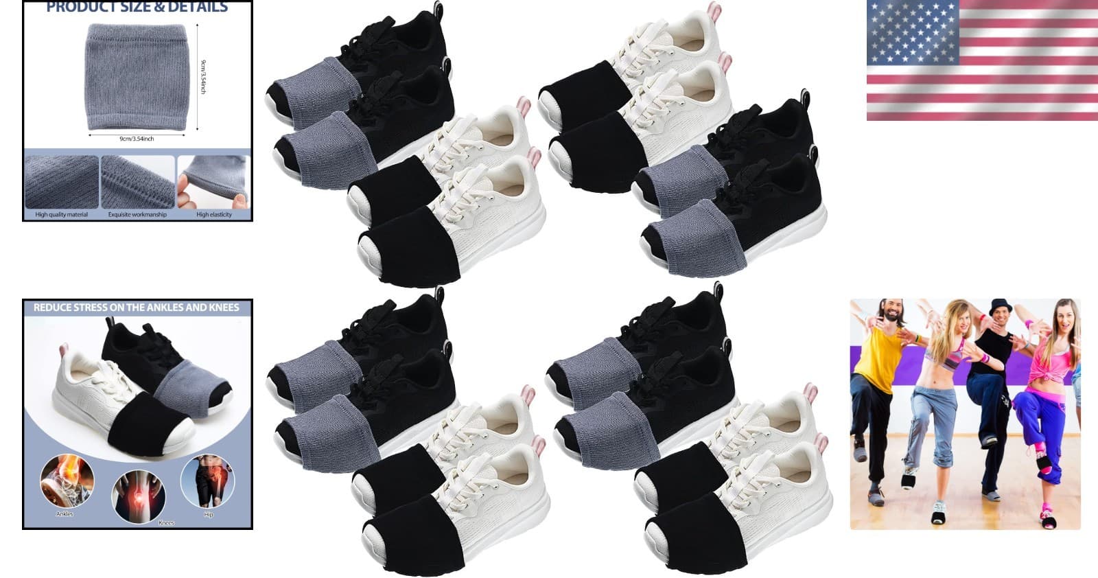 8 Pairs Dance Shoe Covers Over Shoes Socks for Dancer Women 2