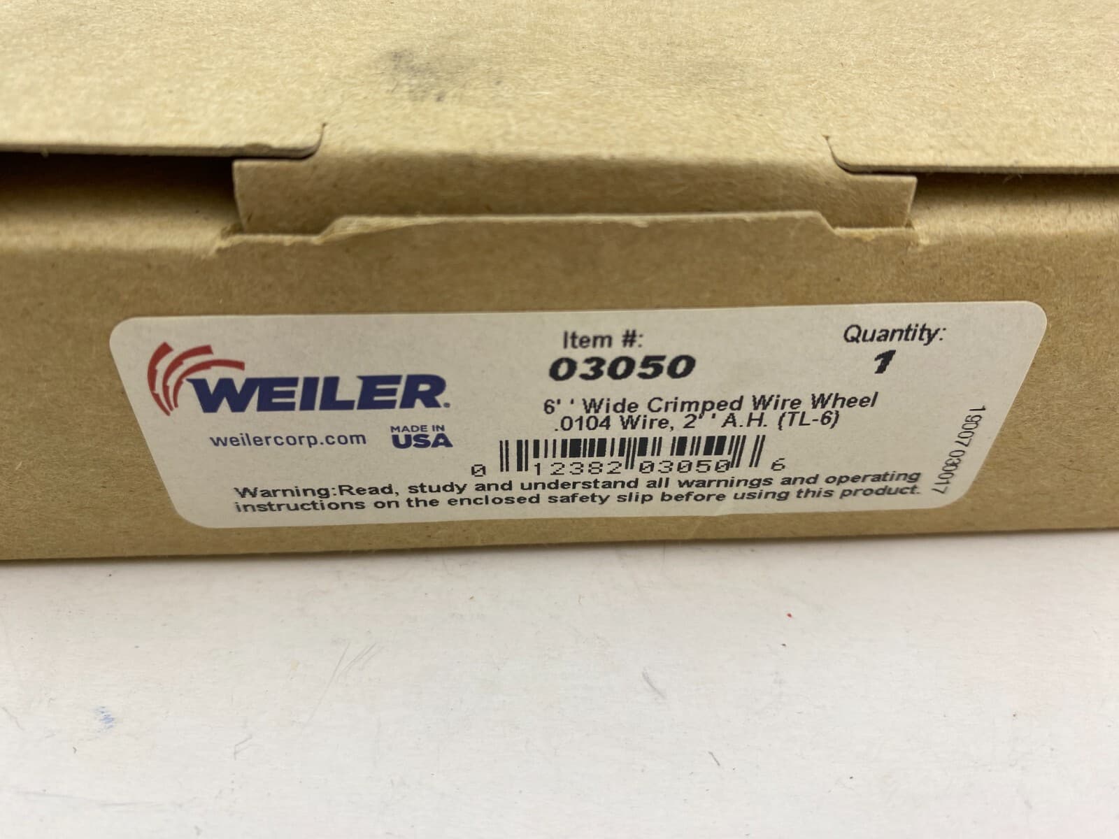 Weiler 03050 6" Wide Face Crimped Wire Wheel,.0104" Steel Fill, 2" Arbor Hole 3