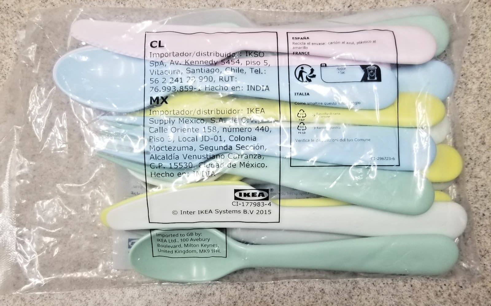 IKEA Kalas Kids 18pc Spoon Fork Knife Set BPA-Free Plastic Pastel Utensil Set 5