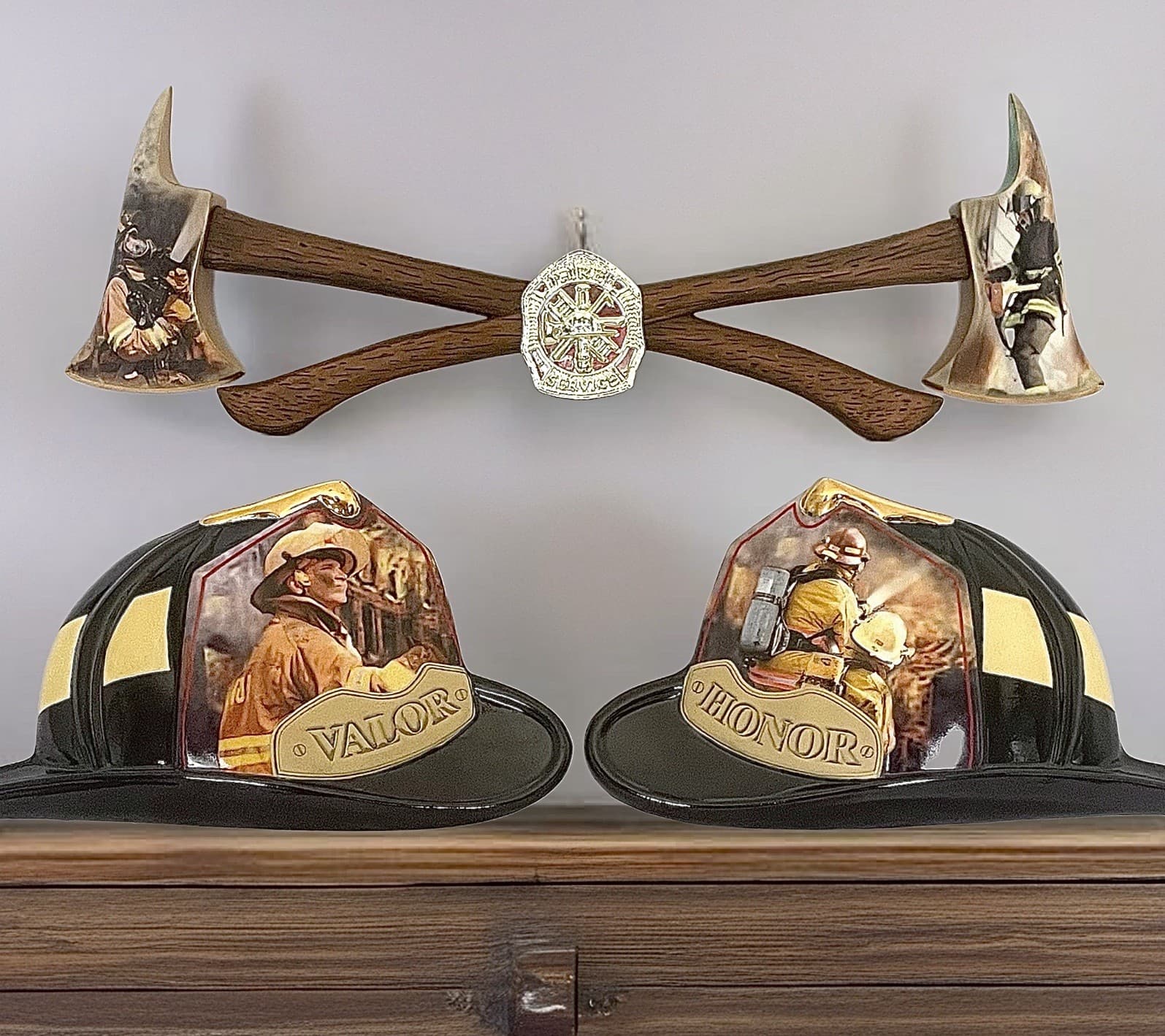 Firefighter Collectible Decor Lot Limited Edition Bradford Exchange Firehouse