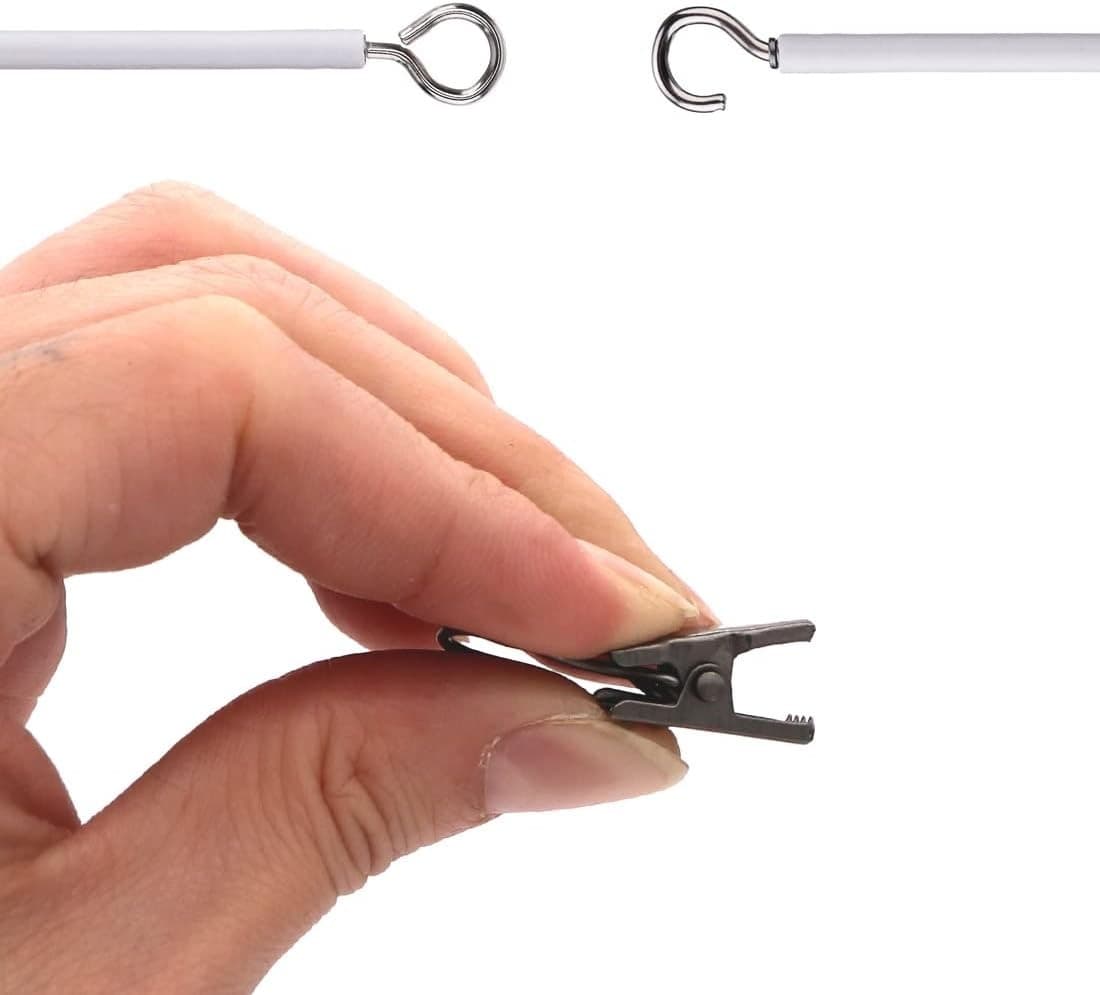 Curtain Wire,10 Meters (32FT) Hanging Cord Kit with 20 Pairs of Hooks & Eyes ... 5