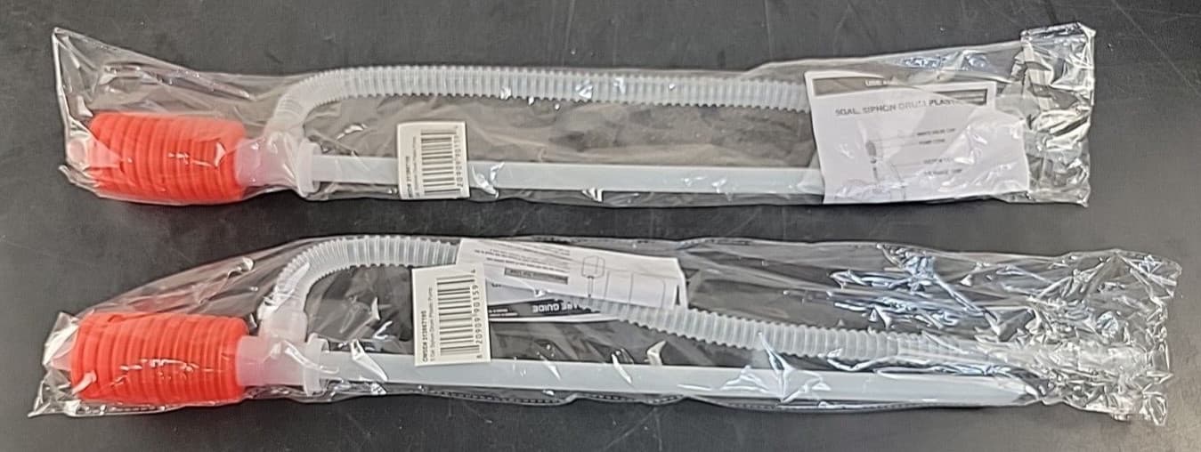 (2 Pack) Great Star 5 Gal Hand Siphon Drum Barrel Pump Plastic Manual Squeeze