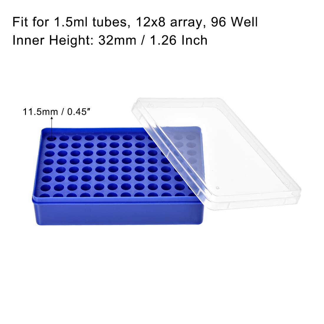 Centrifuge Test Tube Rack 96 Wells for 1.5ml Micro-centrifuge Tubes 11.5mm Dia 3