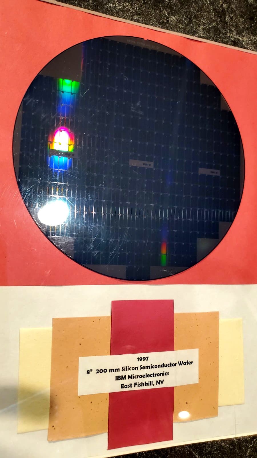 VTG 8" 200mm Silicon Semiconductor IC Chip Lithography Wafer Mounted in Frame 2