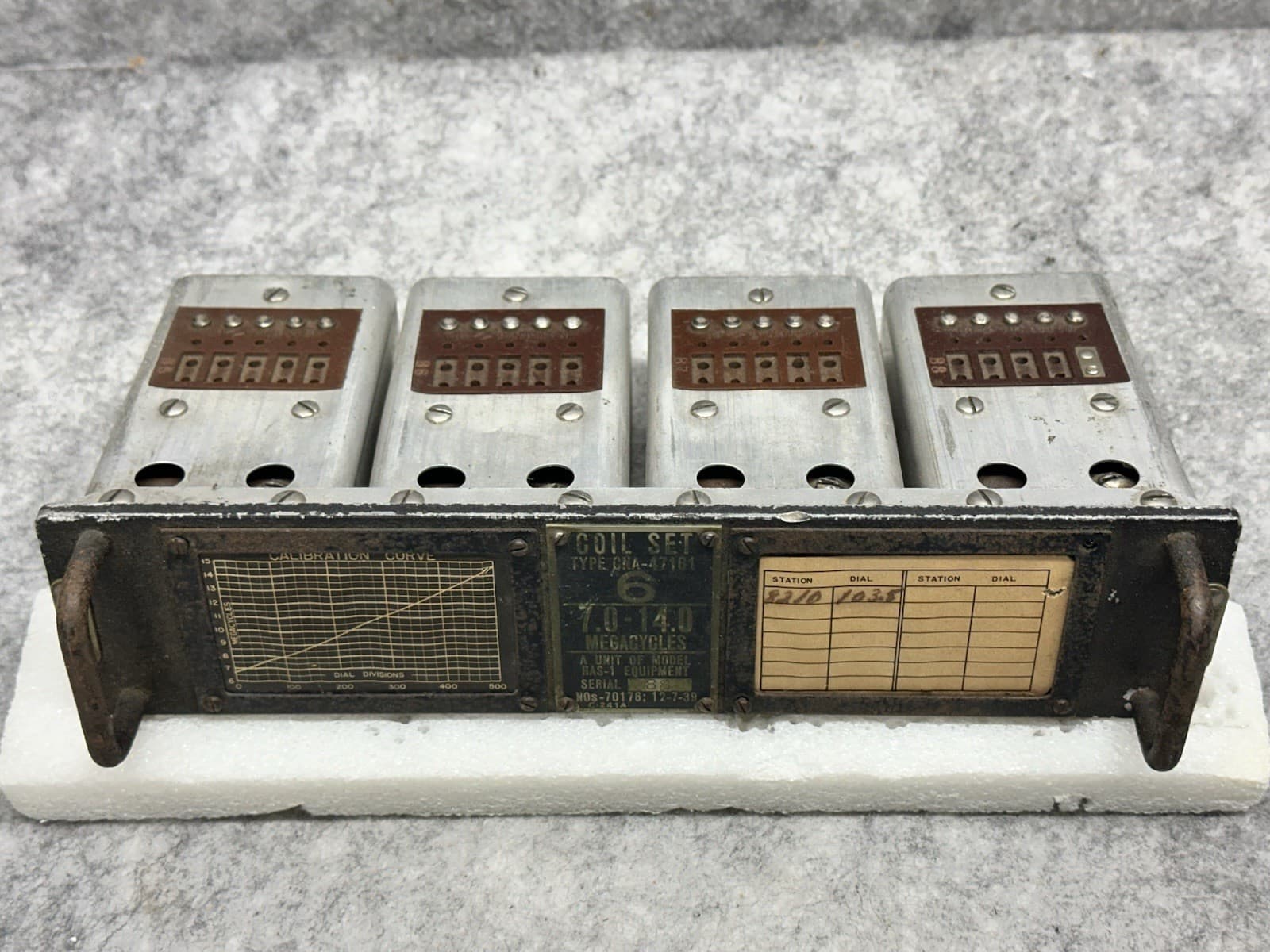 NATIONAL RAS-1 CNA-47161 MILITARY HAM RADIO RECEIVER "6" PLUG IN COIL DATED 1939 2