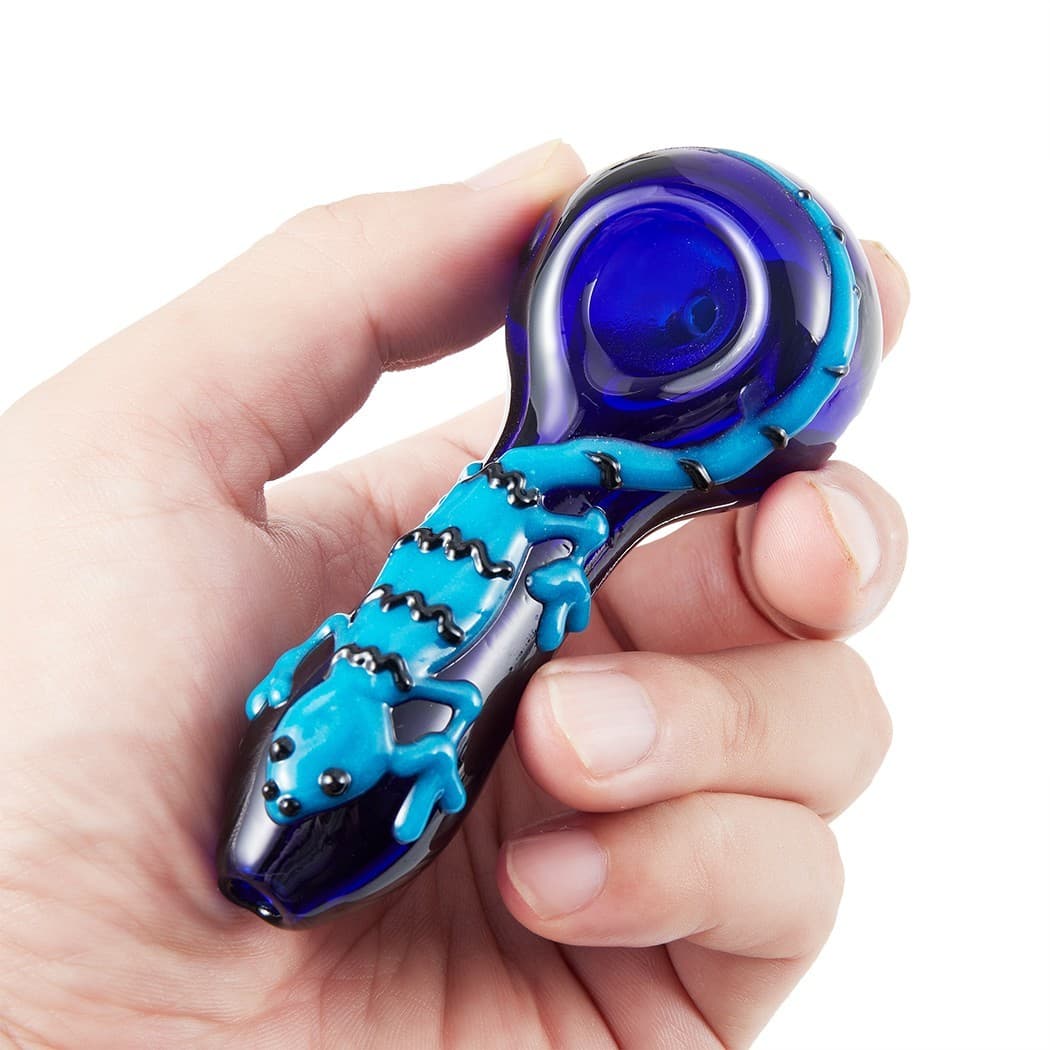 ( Pack of 2 ) 4" Tobacco Smoking Glass Pipe Collectible Handmade Pipes with Box 4