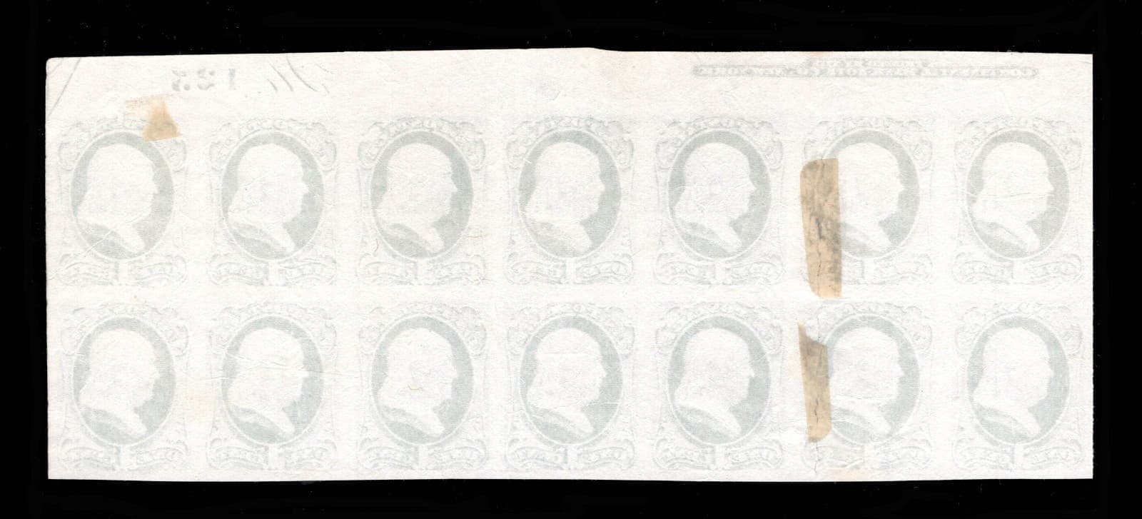 MOMEN: US STAMPS #156P3 PLATE BLOCK OF 14 PLATE PROOF ON INDIA LOT #95315 2