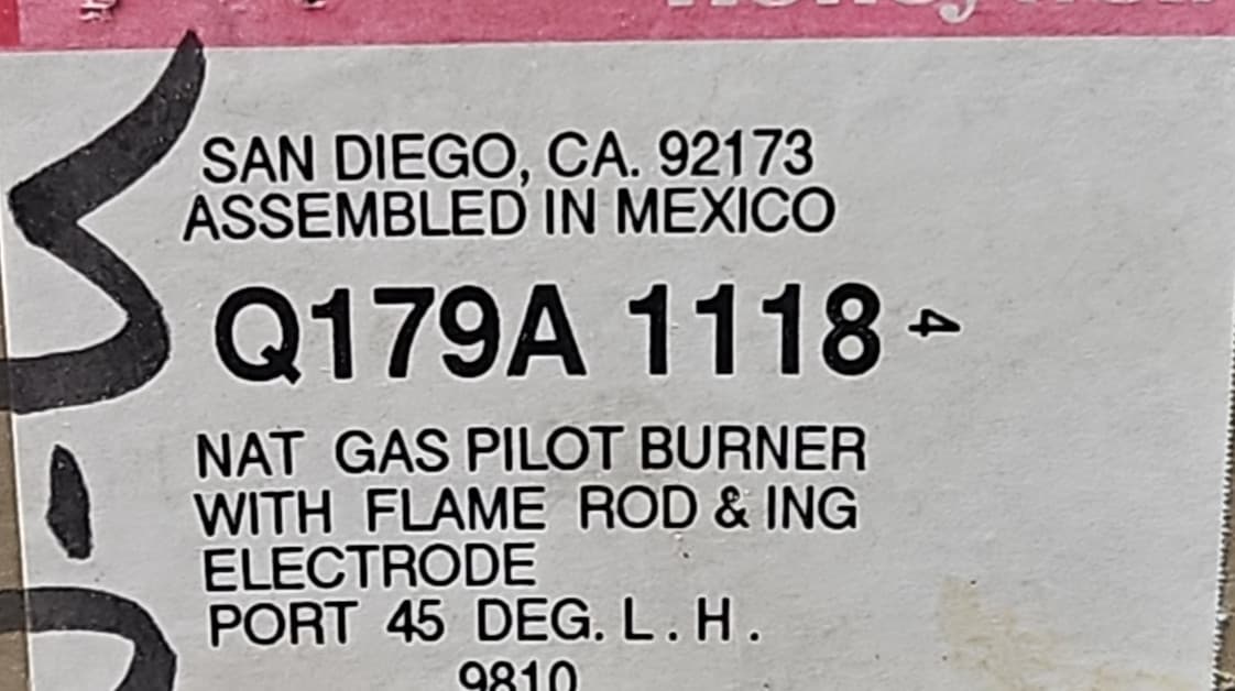 Honeywell Q179A1118 Flame Rectifier Pilot, 45° Left-Hand Tip             Loc5E29 2