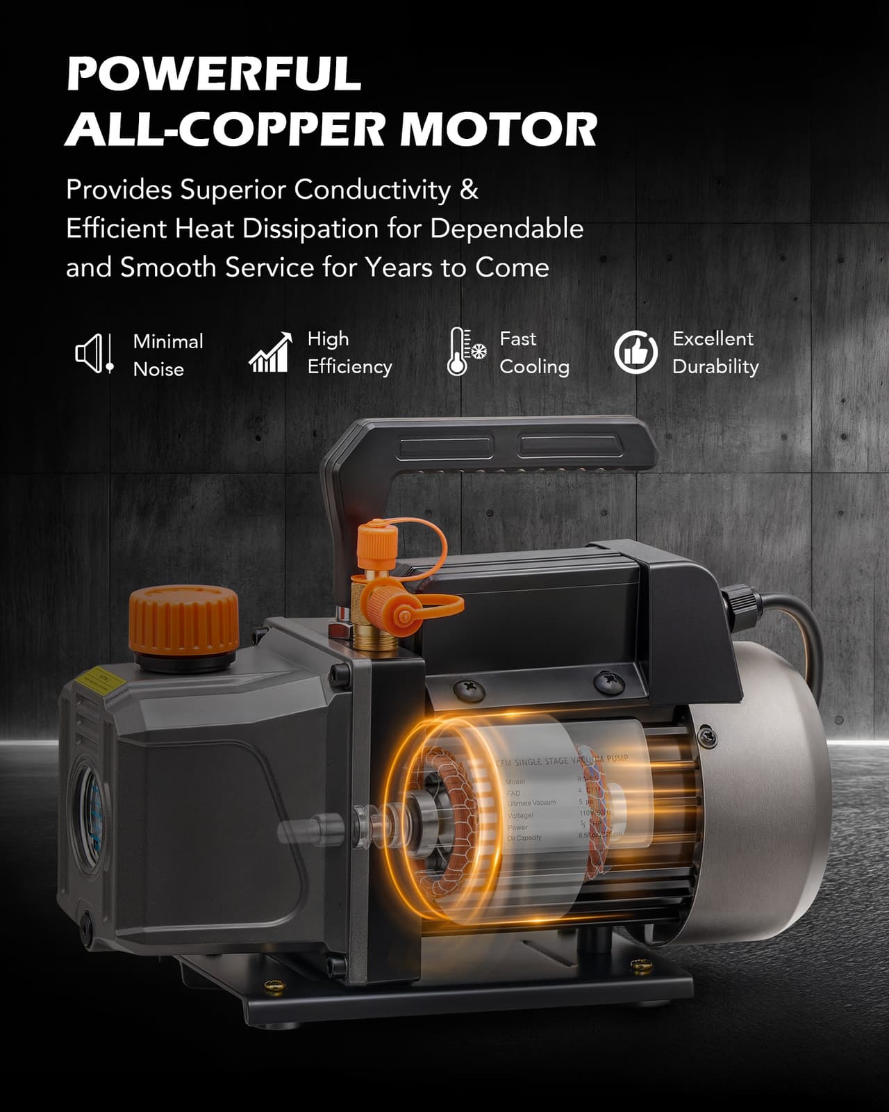 4CFM Vacuum Pump HVAC Refrigeration AC Manifold Gauge Set Leak Detector Bag 5