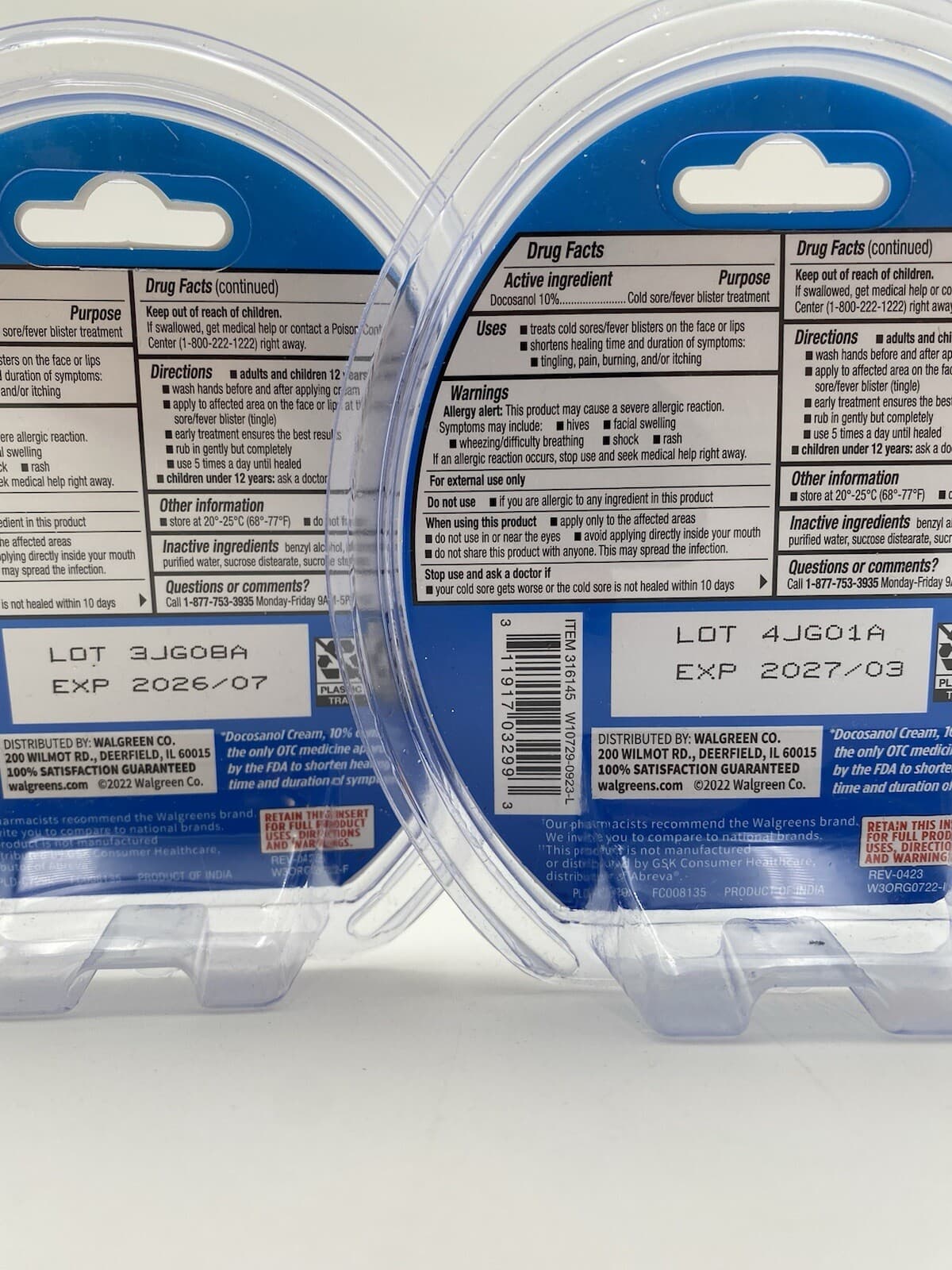 Walgreens Docosanol Cream 10%-2g-One Pump- Exp:07/2026 New 5