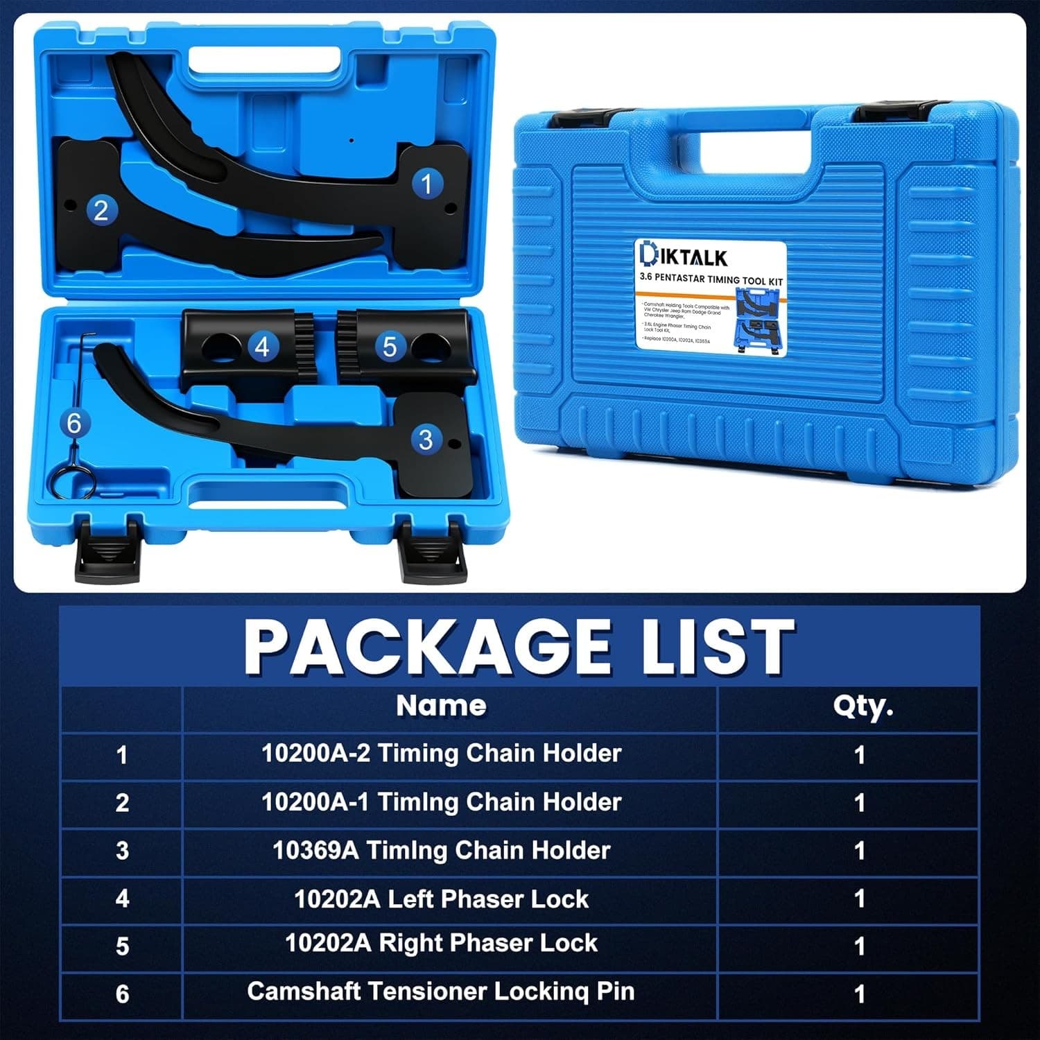 3.6 Pentastar Timing Tool Kit for Chrysler/Dodge/Jeep/Ram 3.6L (2011-2019) –...  3