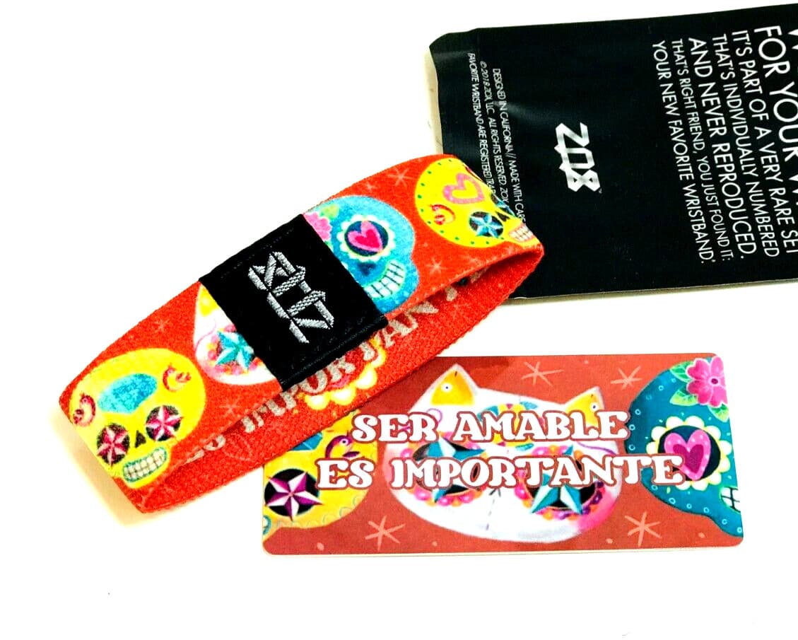 ZOX "SER AMABLE ES IMPORTANTE" Silver Mystery Strap Medium New Wristband w/Card 2