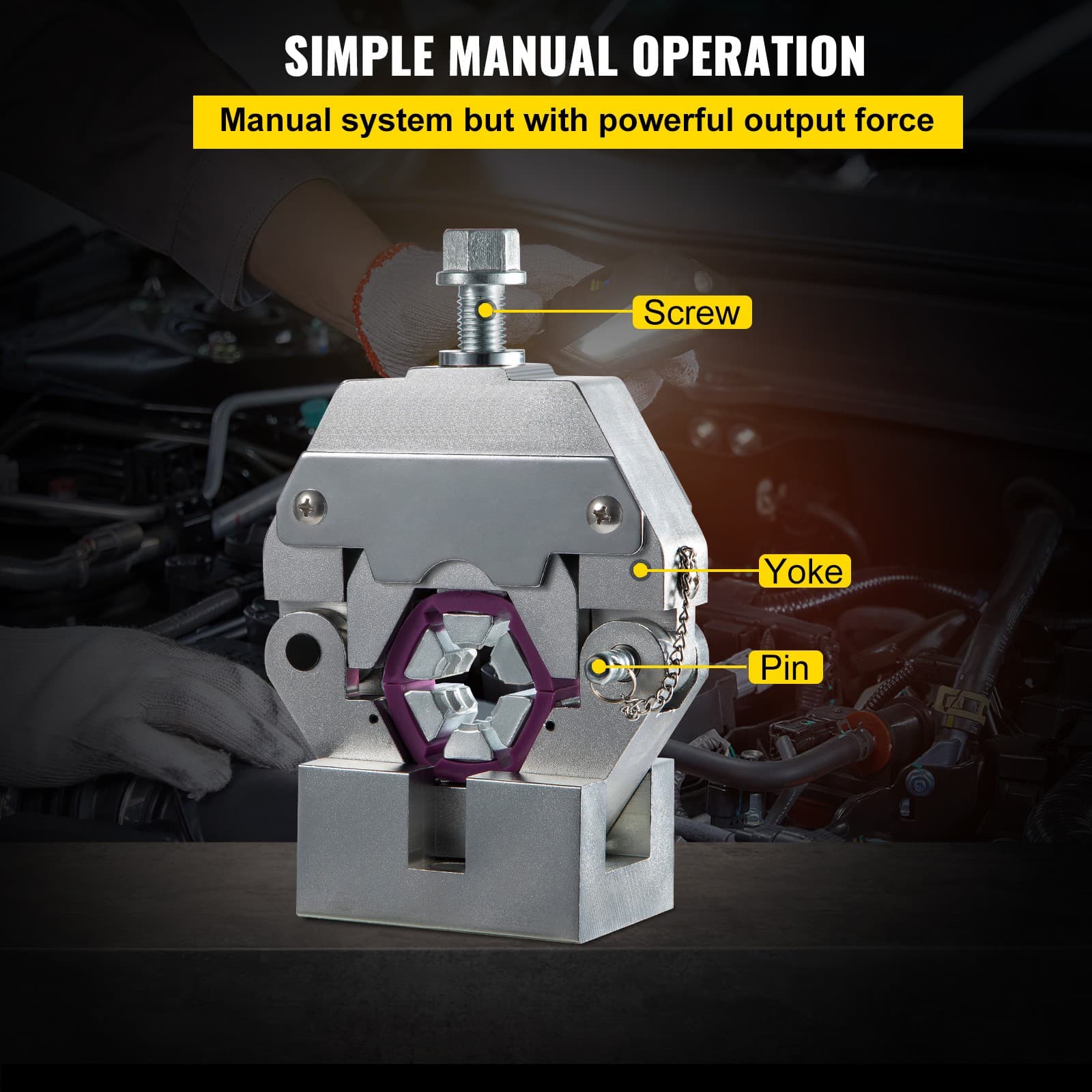 Uimoso 71550 Manually Operated A/C Hose Crimper Tool Kit W/ 4 Dies Hand Portable 4