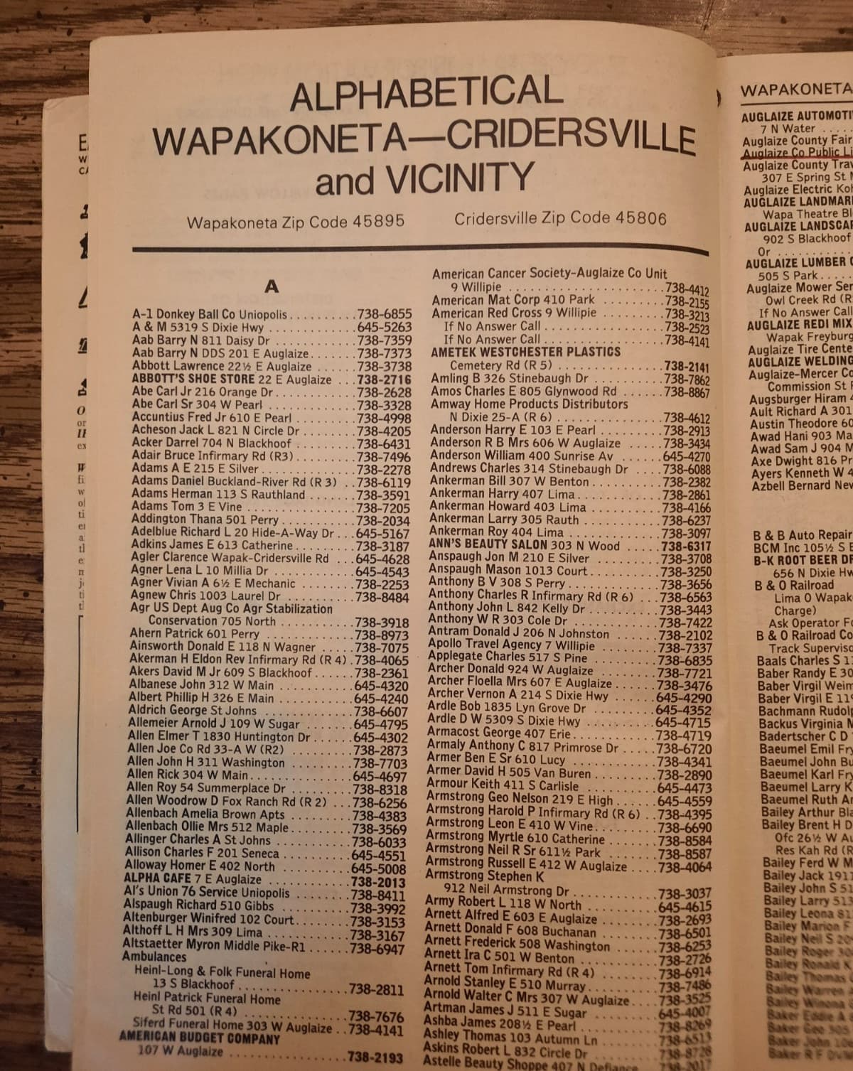 Lot of 4 1973-1977 Wapakoneta-Cridersville OH Telephone Directory phone books 5