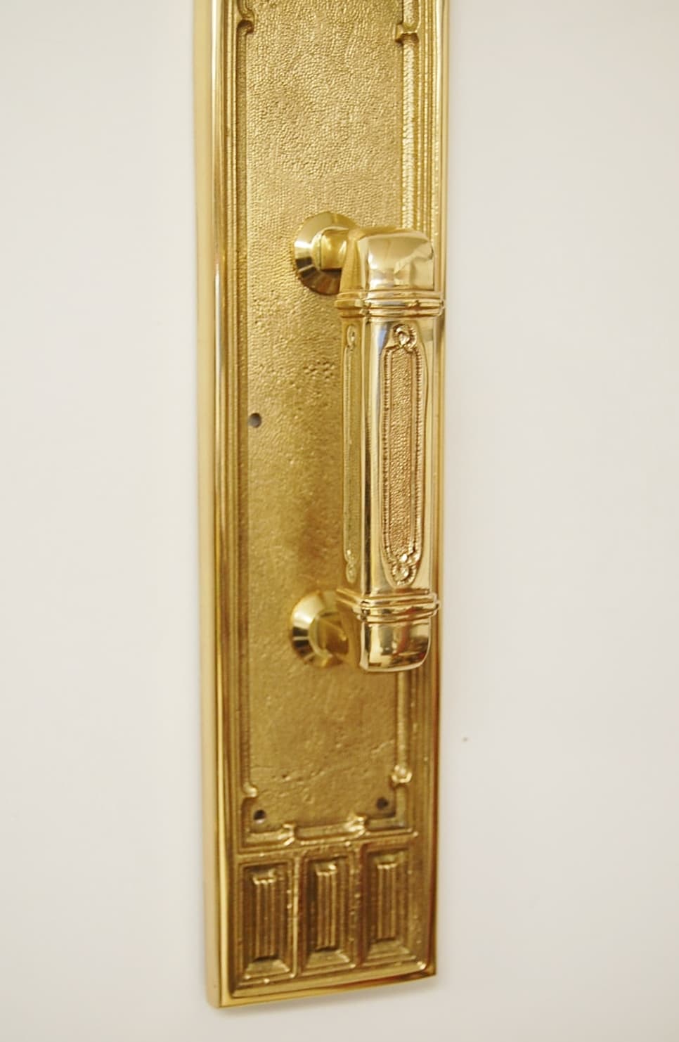 Solid Brass Architectural Door Hardware, Pull Plate Victorian Gothic 3