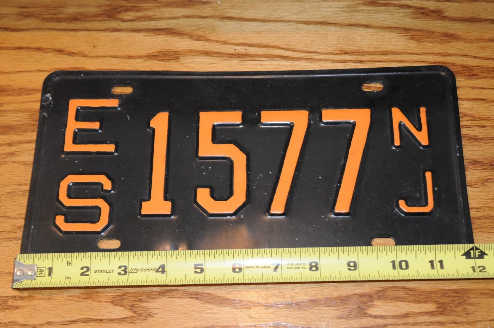 Old New Jersey N.J.  License Plate ES-1577 Transportation Automobile Old Tag**** 4