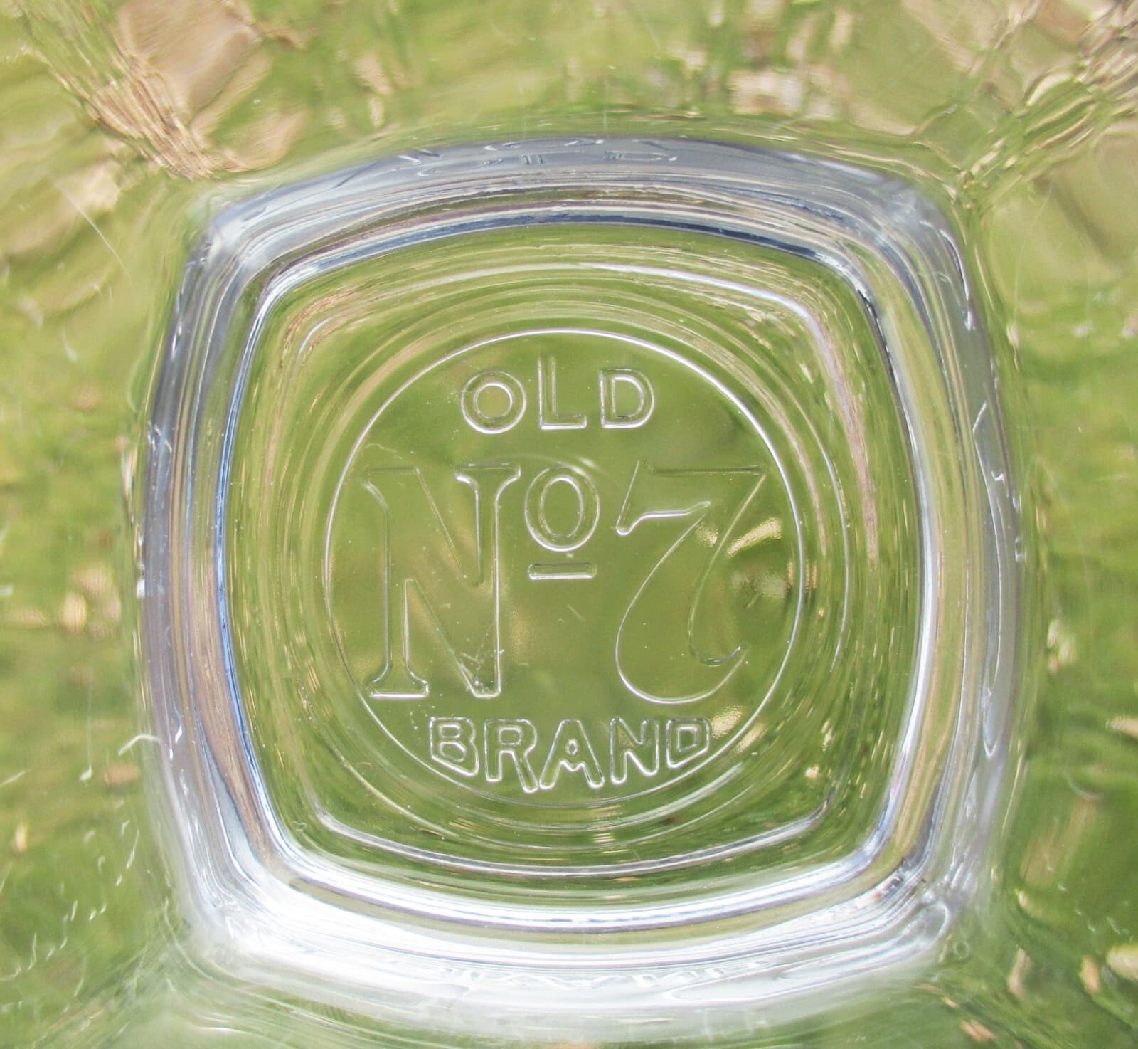 Jack Daniels Old No. 7 Whiskey Square Rocks Lowball Cocktail Glass Embossed Base 5
